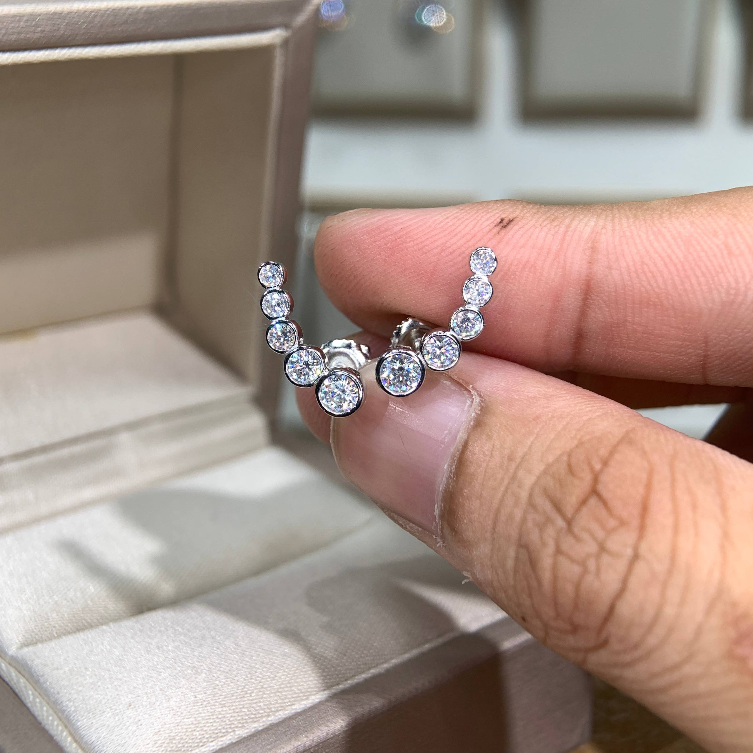 Bông tai kim cương Moissanite GRA (K59) - Ảnh 3