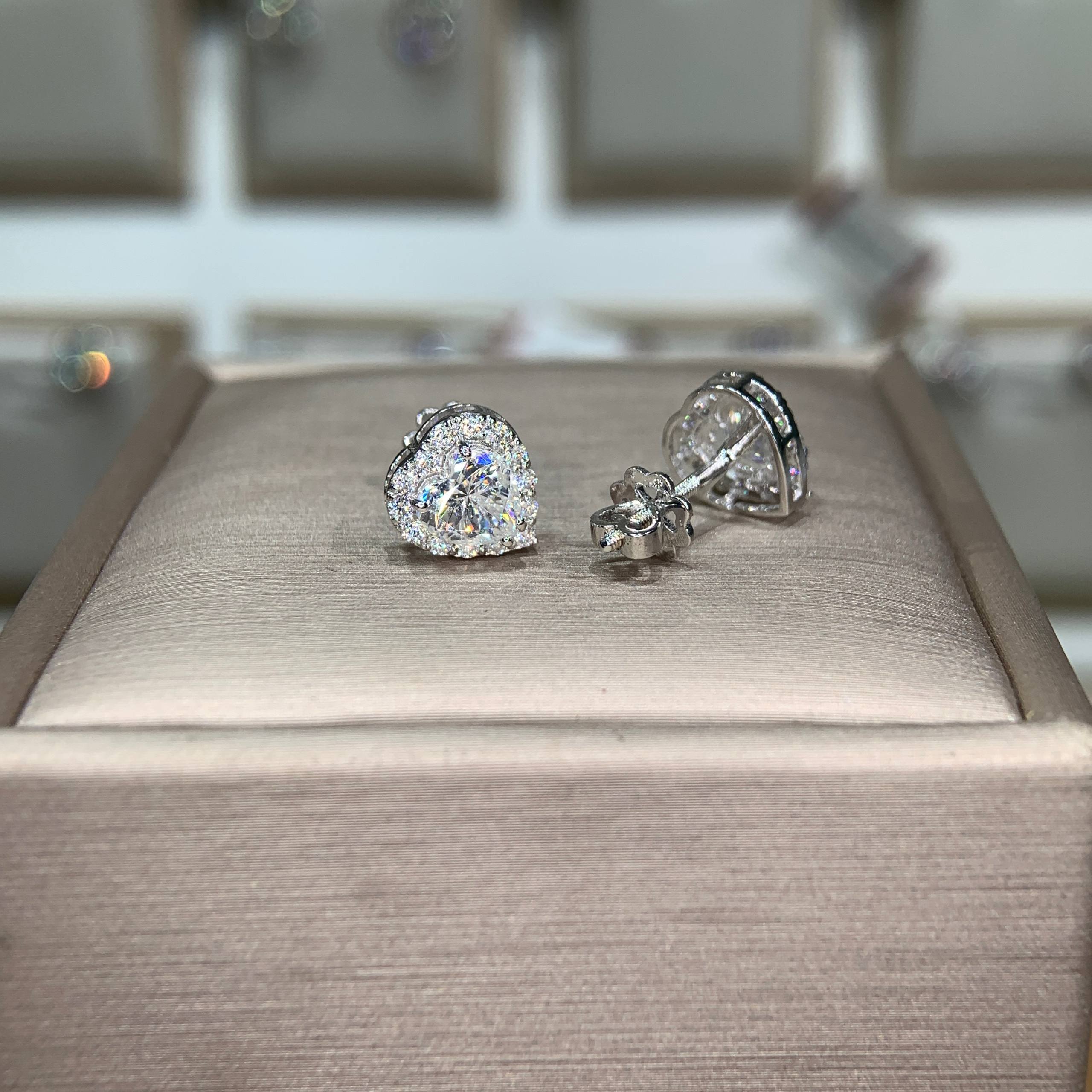Bông tai kim cương Moissanite GRA (A156) - Ảnh 4