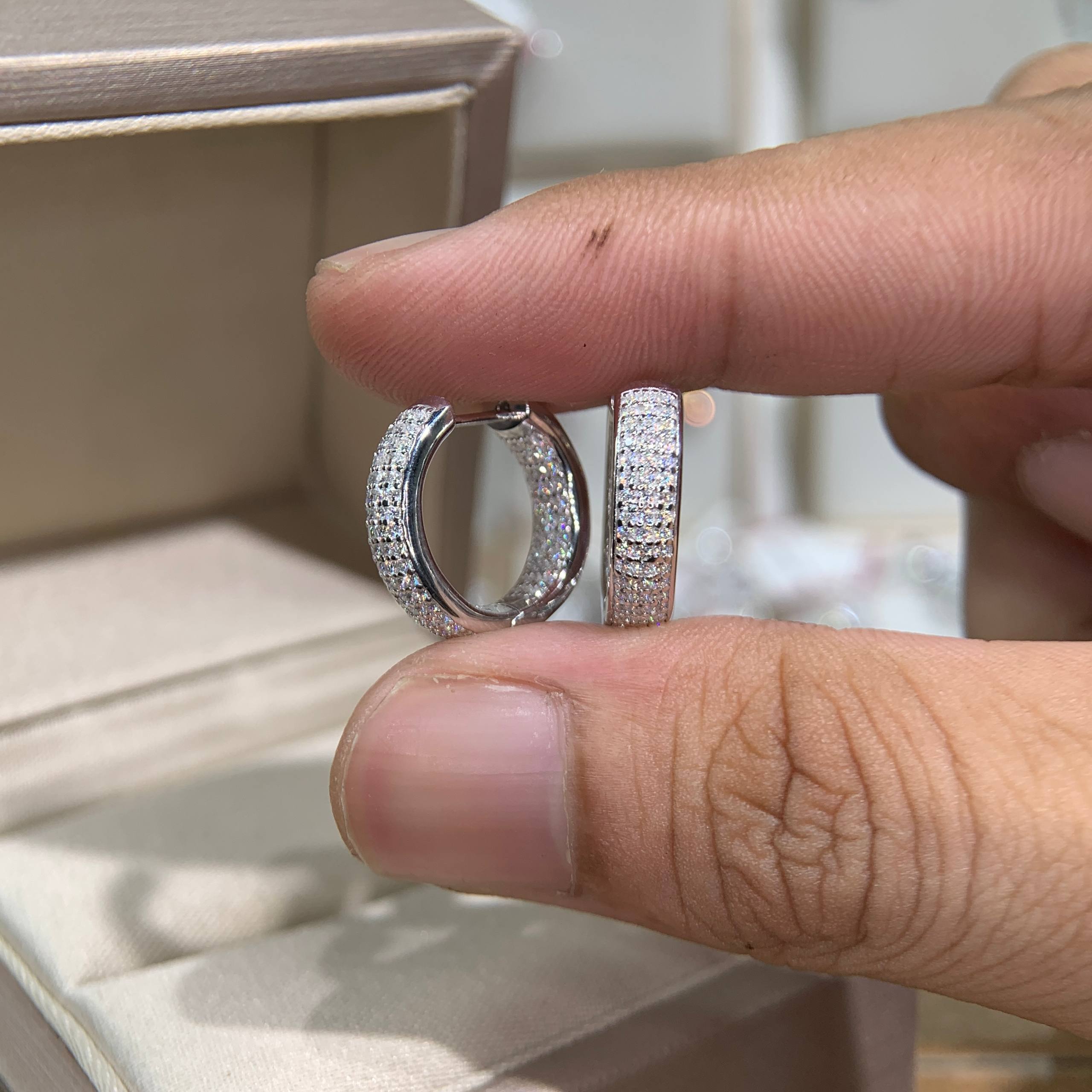 Bông tai kim cương Moissanite GRA (A043) - Ảnh 5