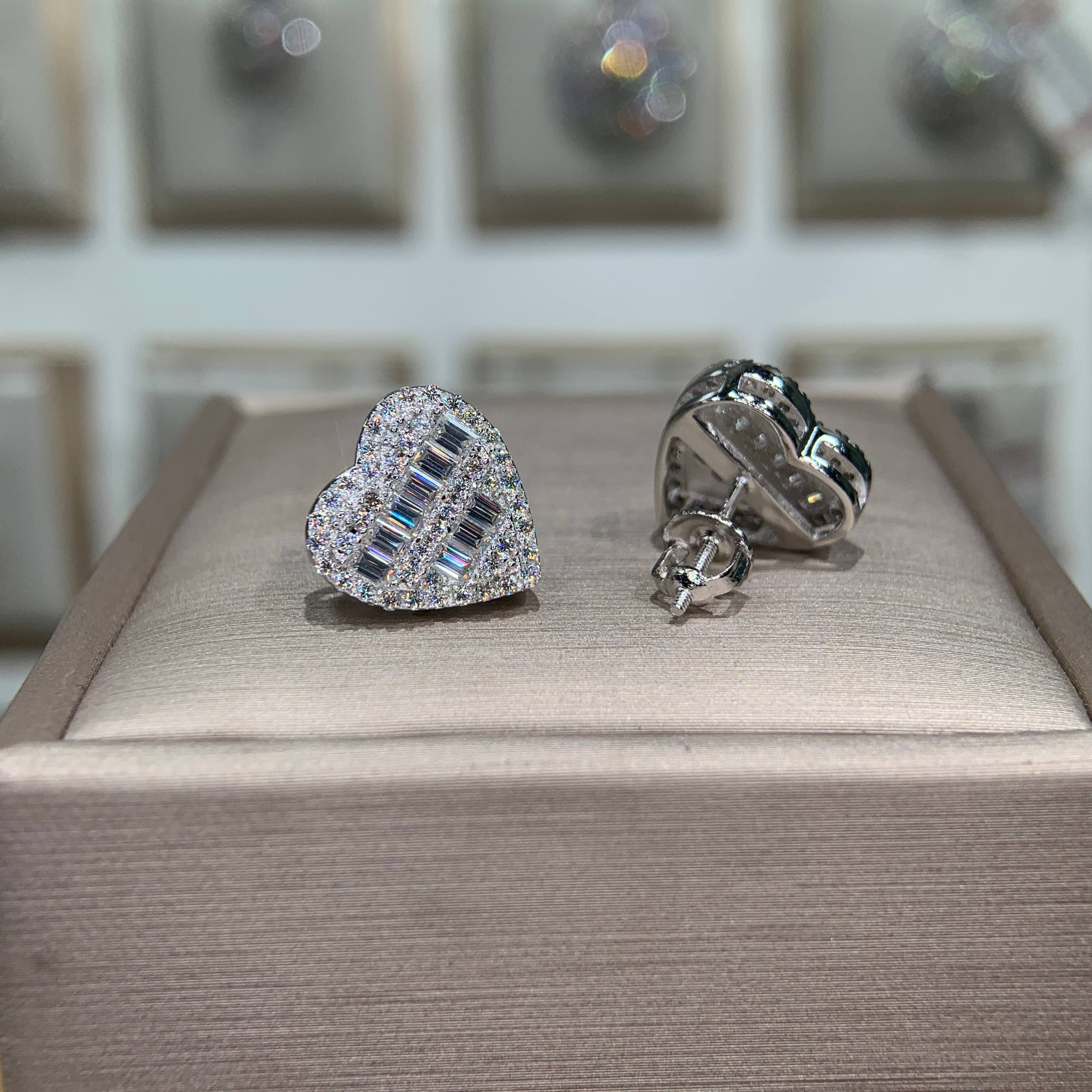 Bông tai kim cương Moissanite GRA (A186) - Ảnh 2