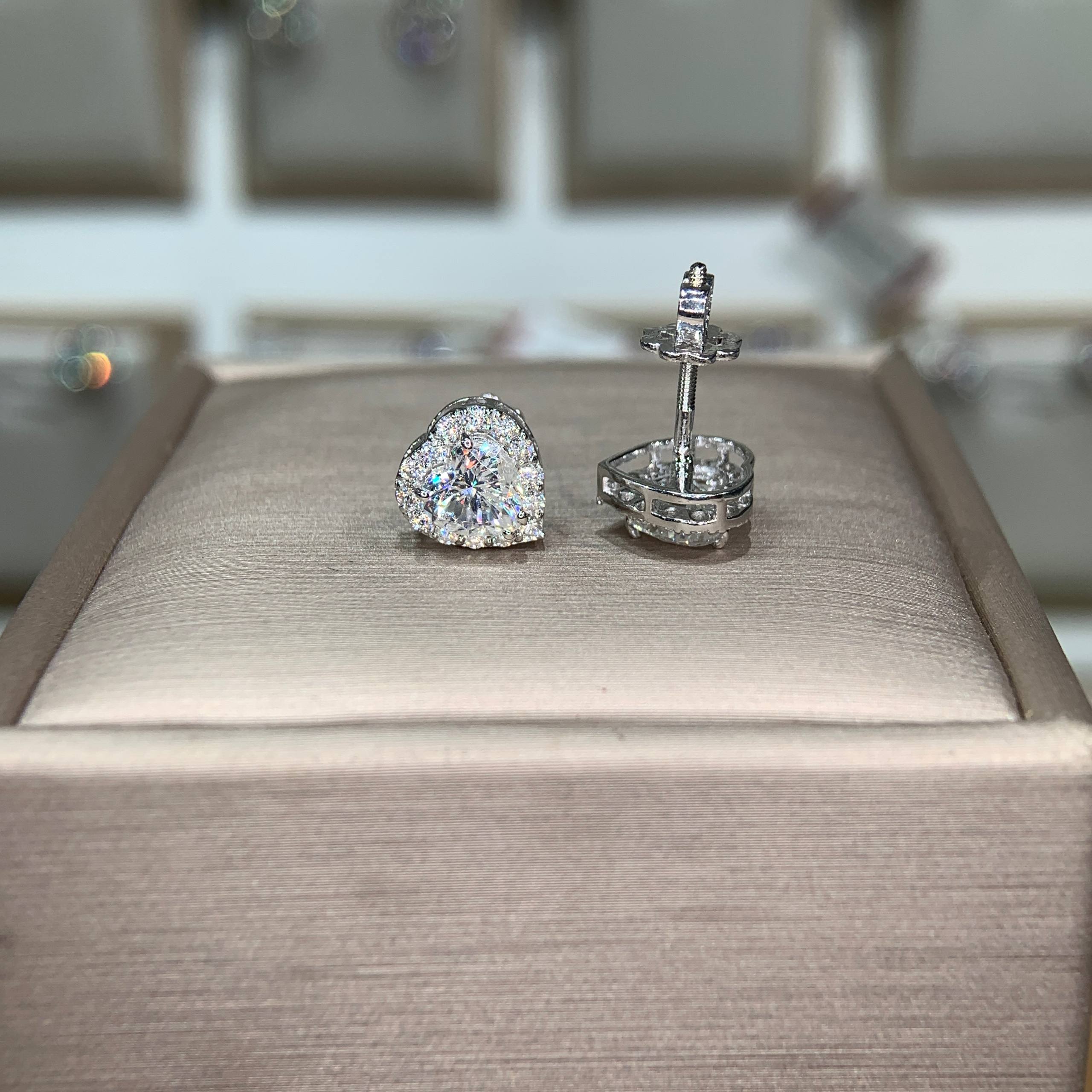 Bông tai kim cương Moissanite GRA (A156) - Ảnh 3