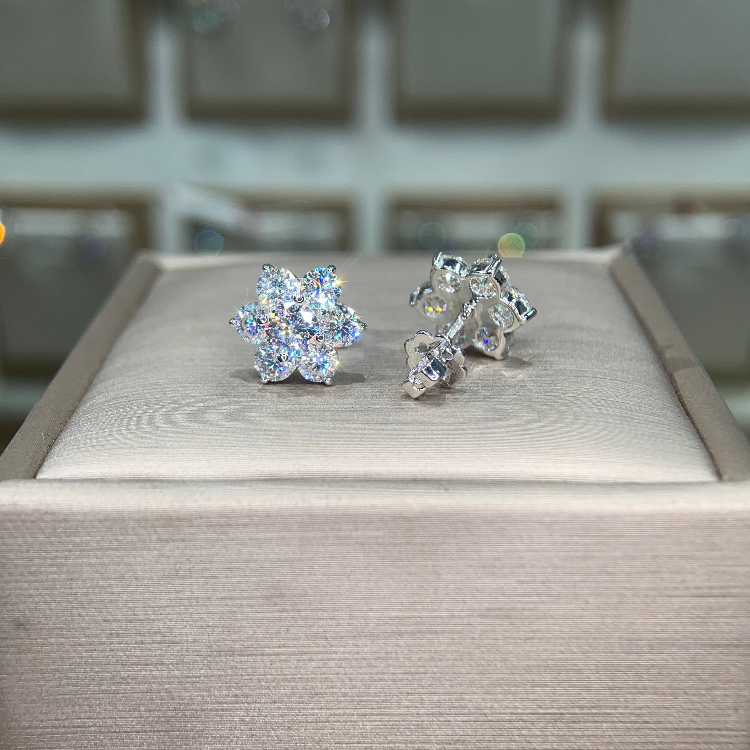 Bông tai kim cương Moissanite GRA (A251) - Ảnh 3