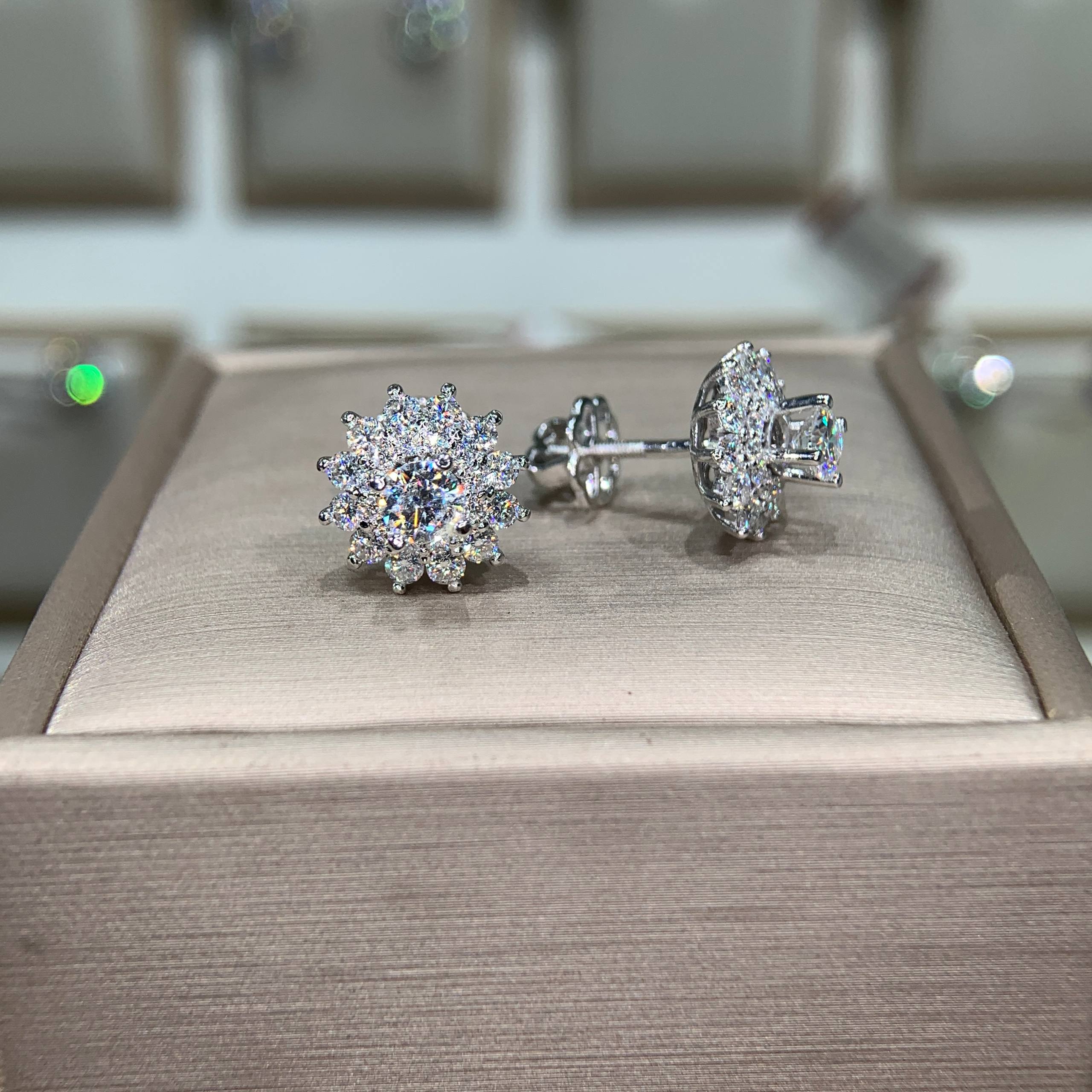 Bông tai kim cương Moissanite GRA (A218) - Ảnh 6