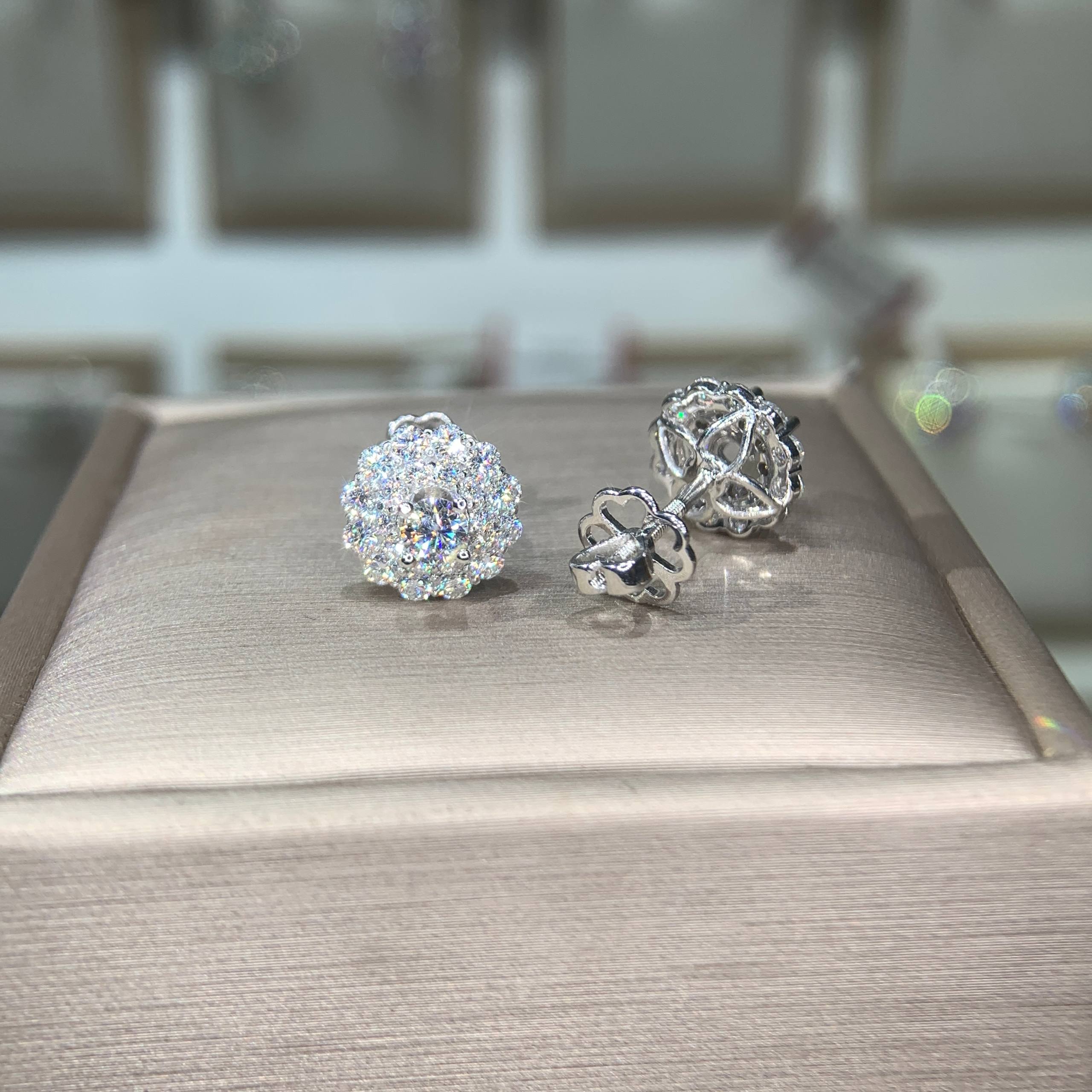 Bông tai kim cương Moissanite GRA (A119) - Ảnh 6