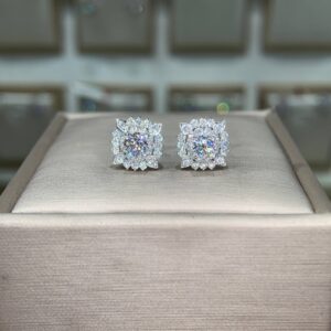 Bông tai kim cương Moissanite GRA (A110)
