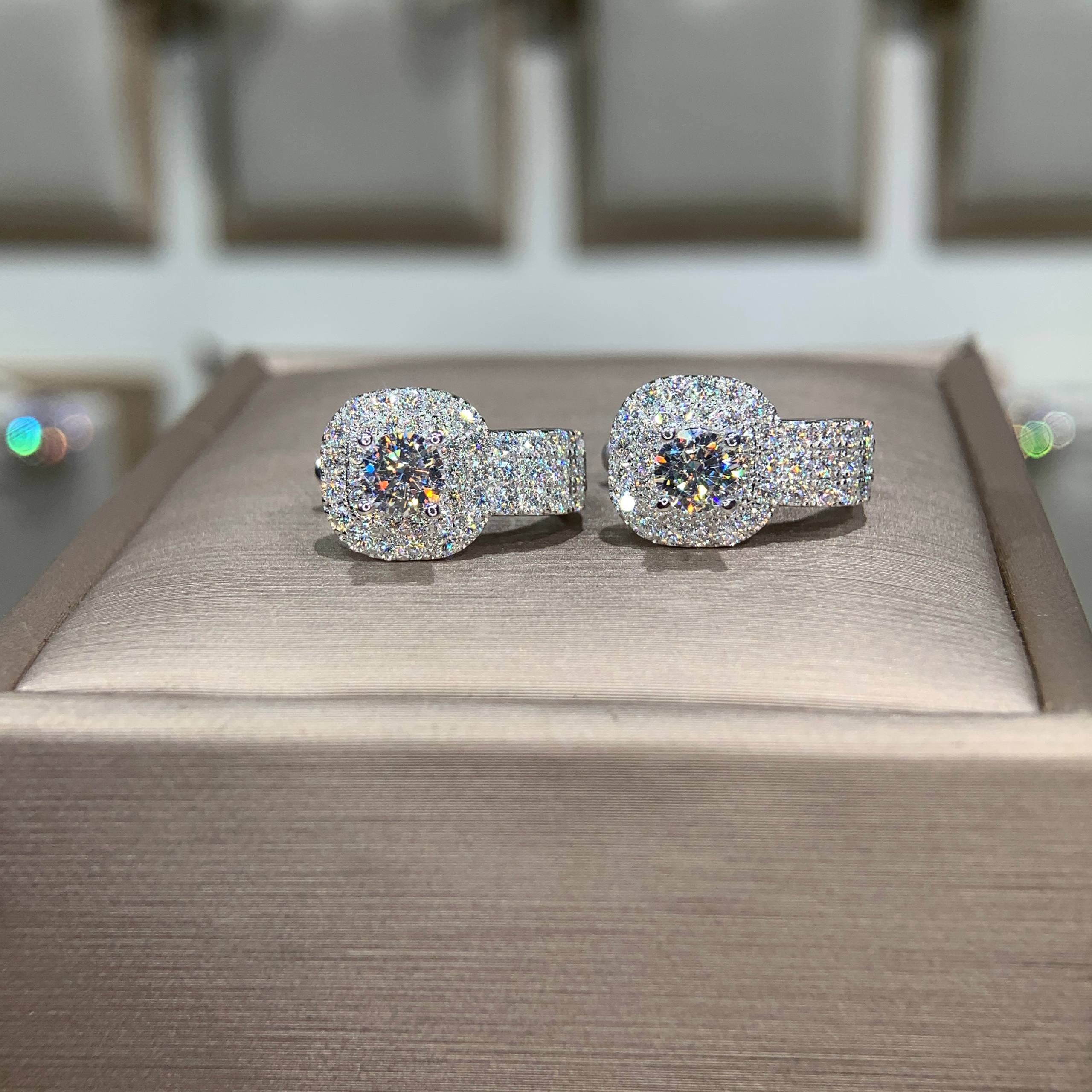 Bông tai kim cương Moissanite GRA (A202) - Ảnh 2