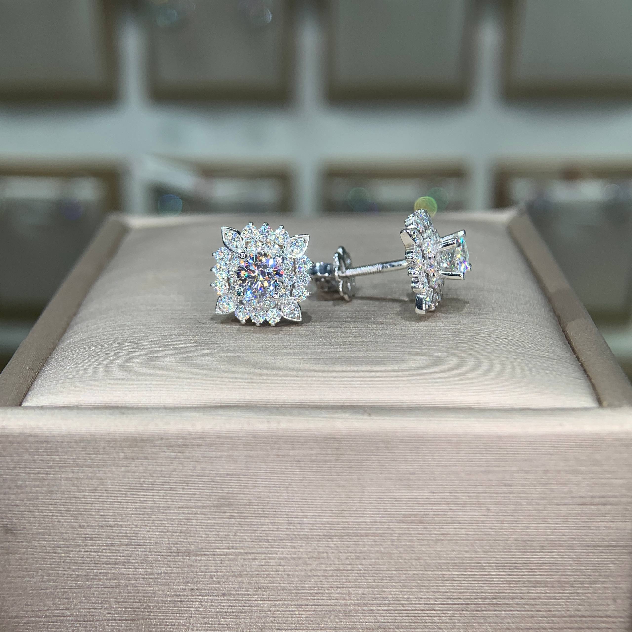 Bông tai kim cương Moissanite GRA (A110) - Ảnh 7