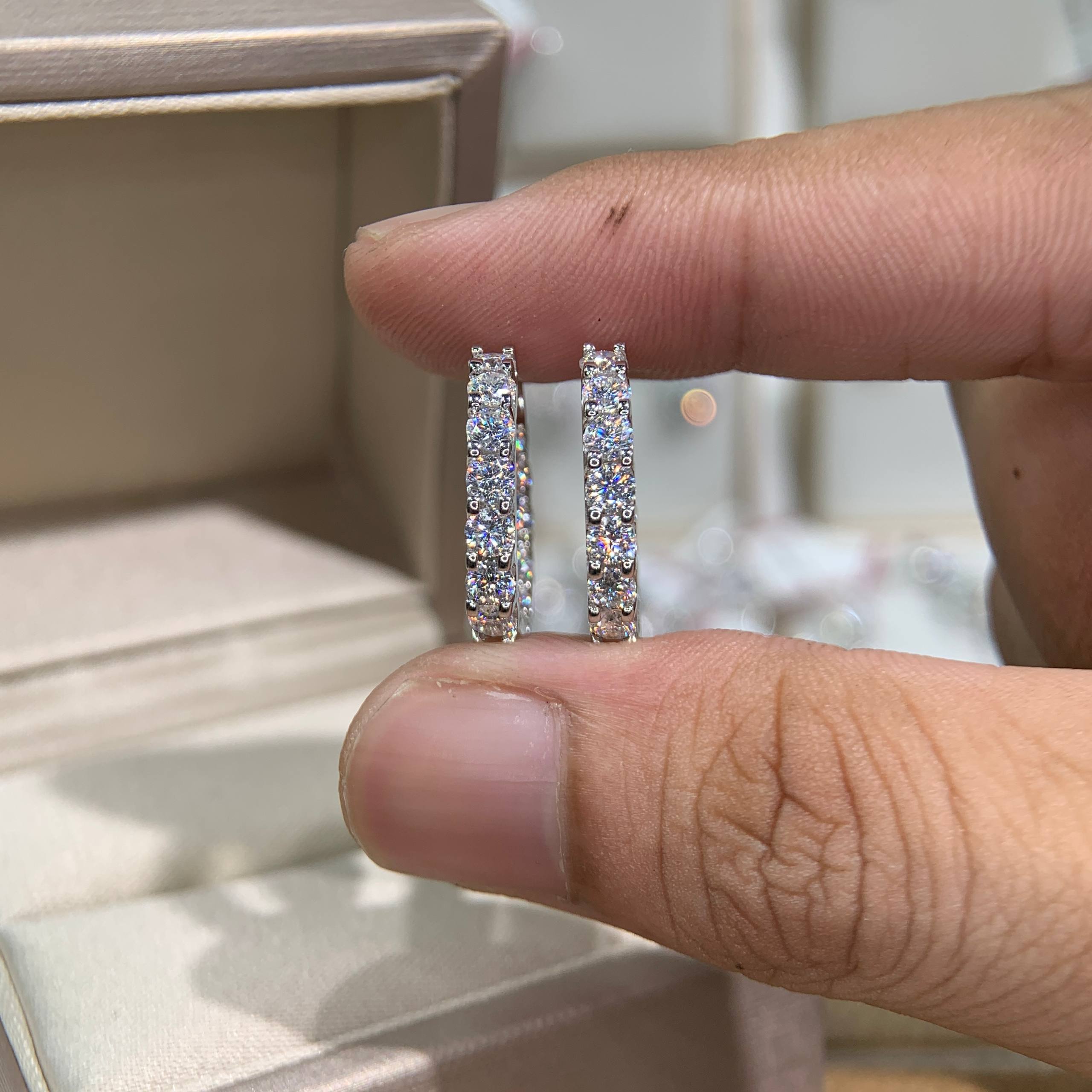 Bông tai kim cương Moissanite GRA (Y33) - Ảnh 5