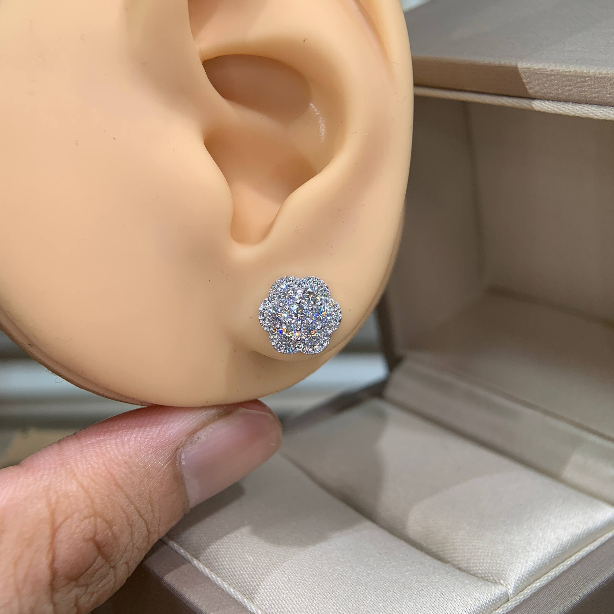 Bông tai kim cương Moissanite GRA (Z23) - Ảnh 2