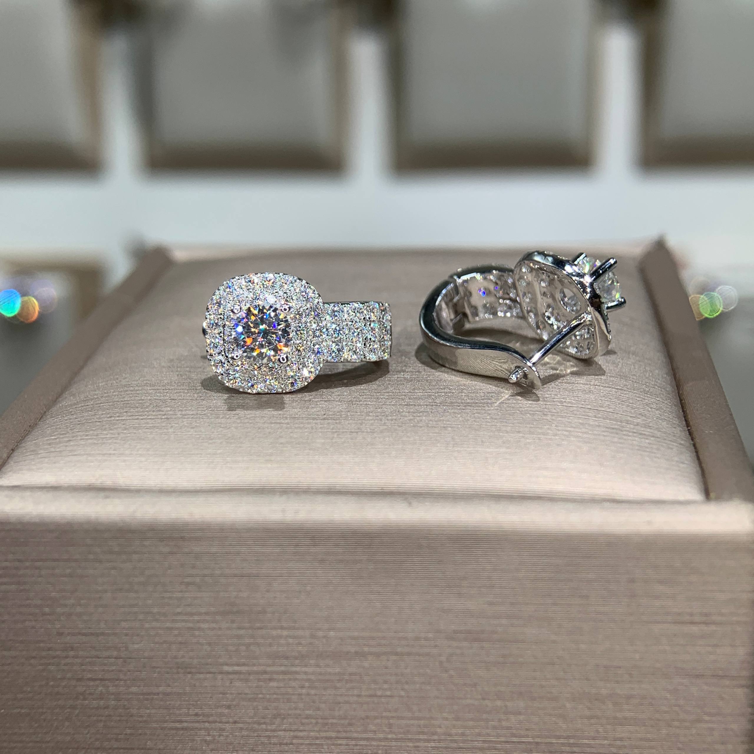 Bông tai kim cương Moissanite GRA (A202) - Ảnh 6