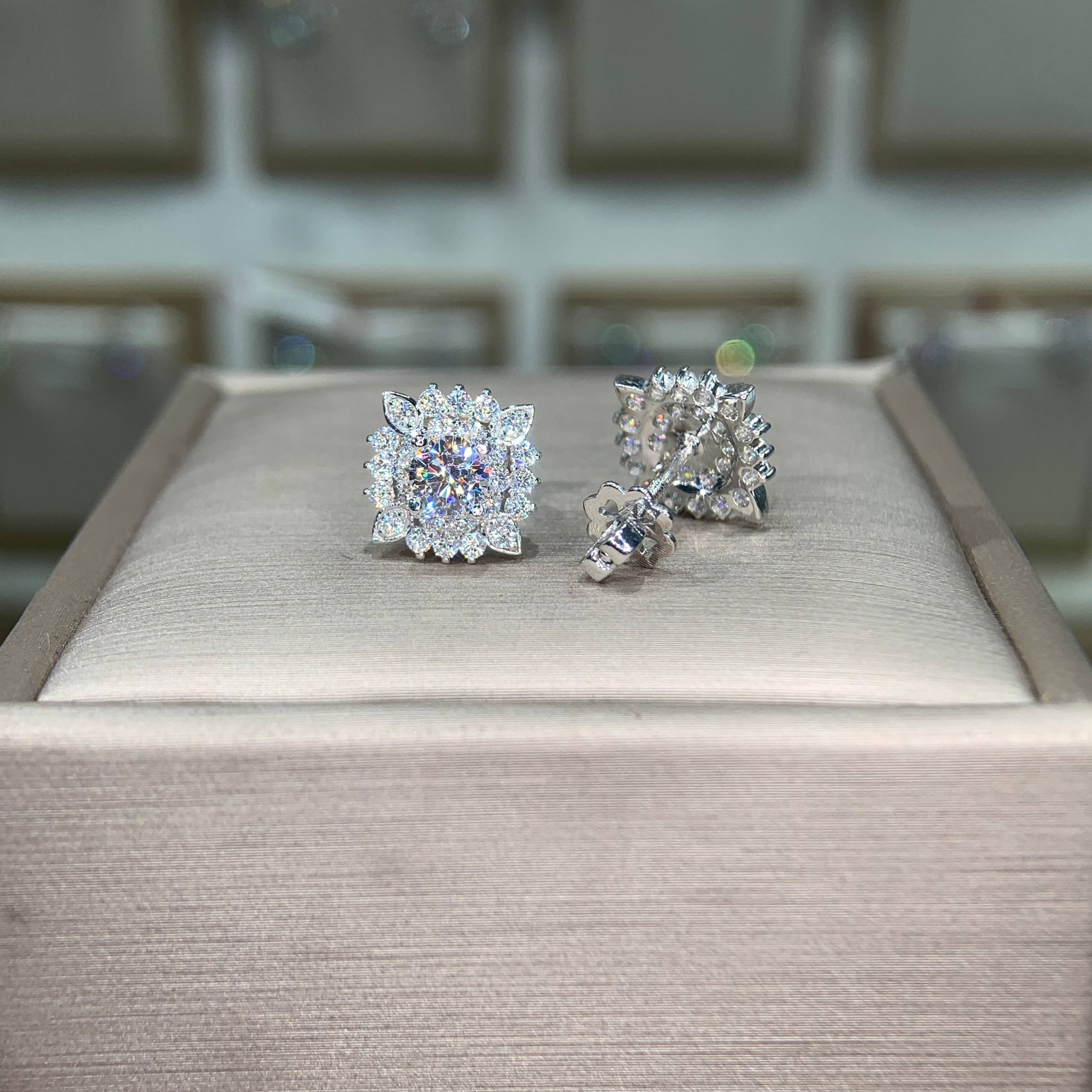 Bông tai kim cương Moissanite GRA (A110) - Ảnh 6