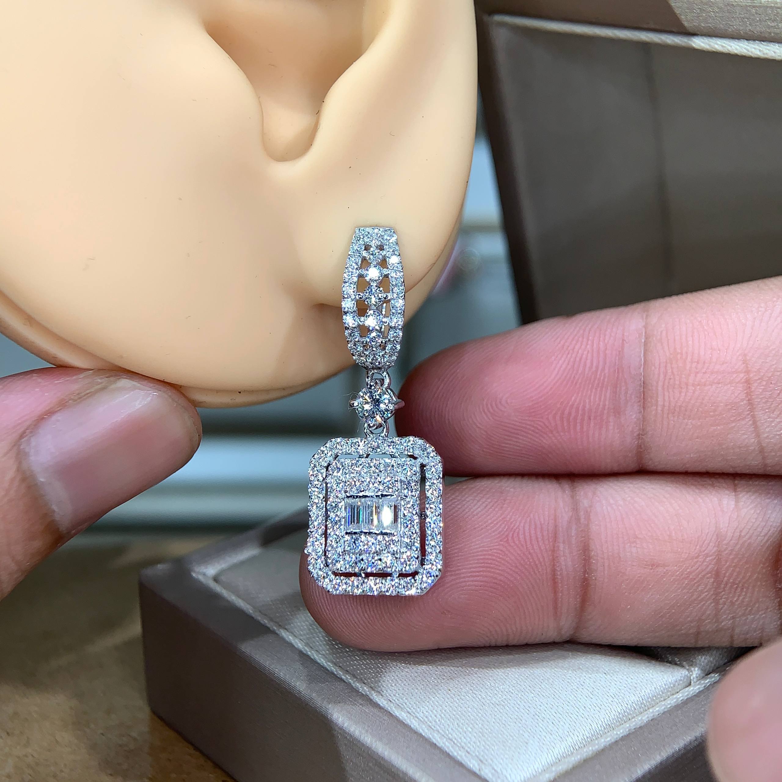 Bông tai kim cương Moissanite GRA (A920) - Ảnh 4