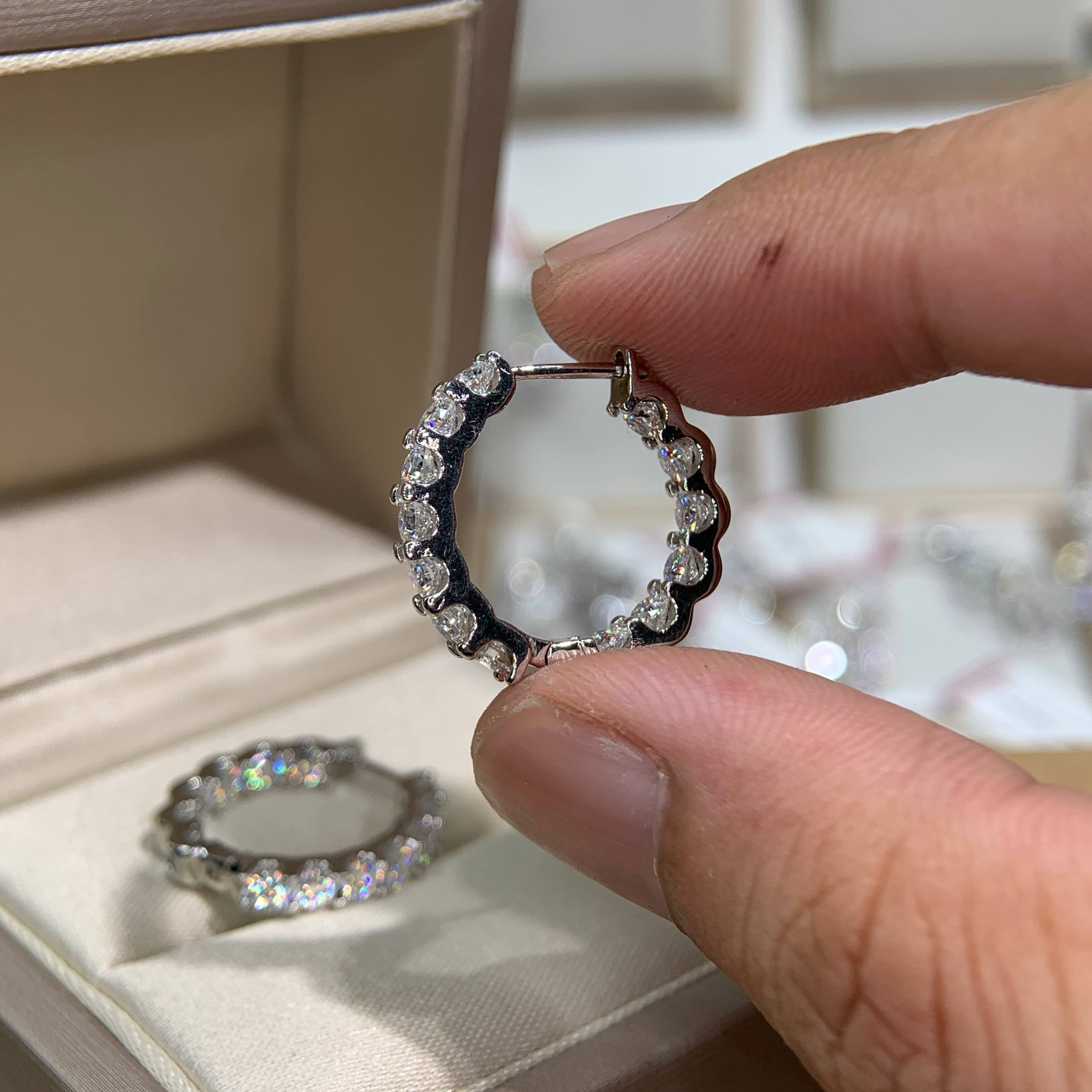 Bông tai kim cương Moissanite GRA (Y33) - Ảnh 3