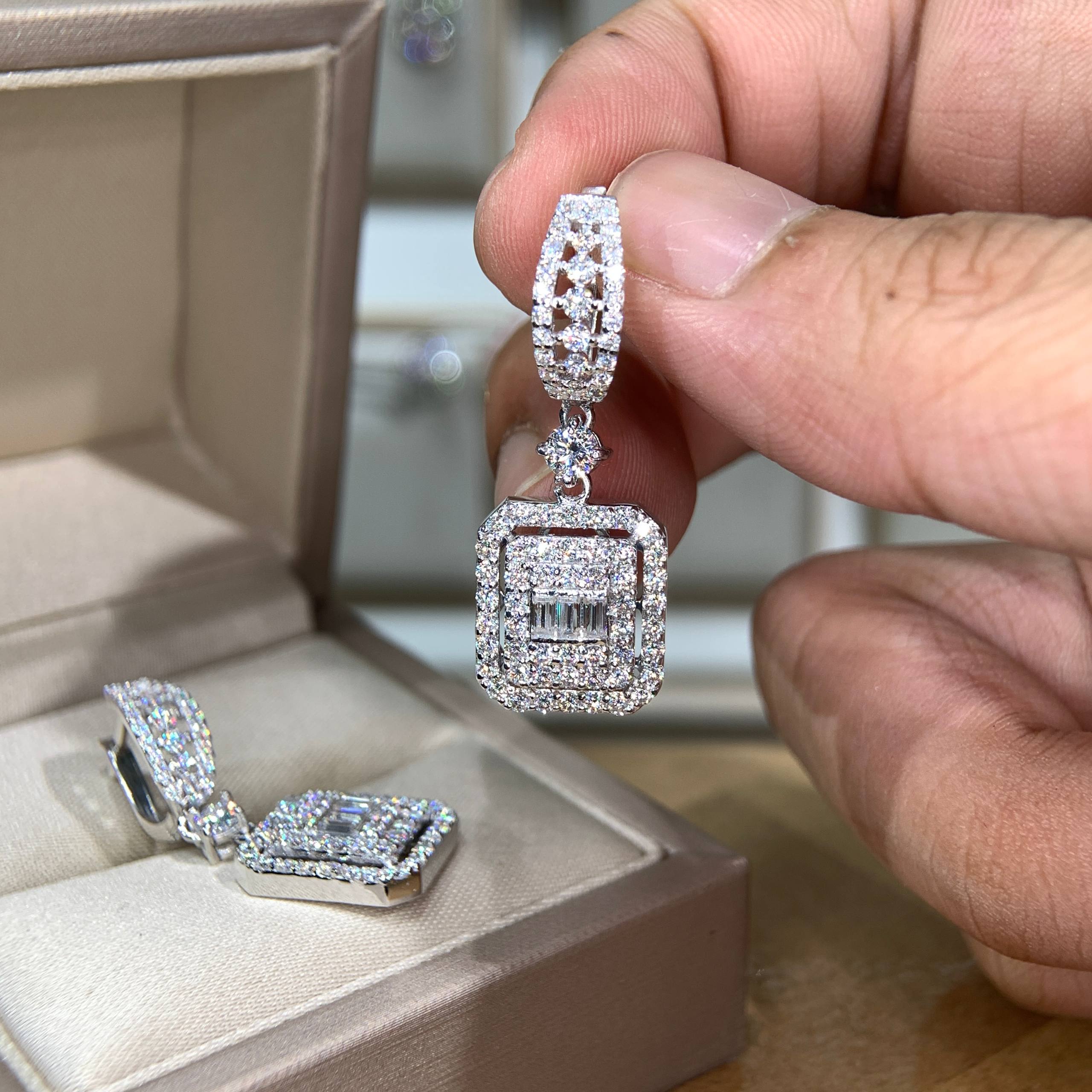 Bông tai kim cương Moissanite GRA (A920) - Ảnh 7