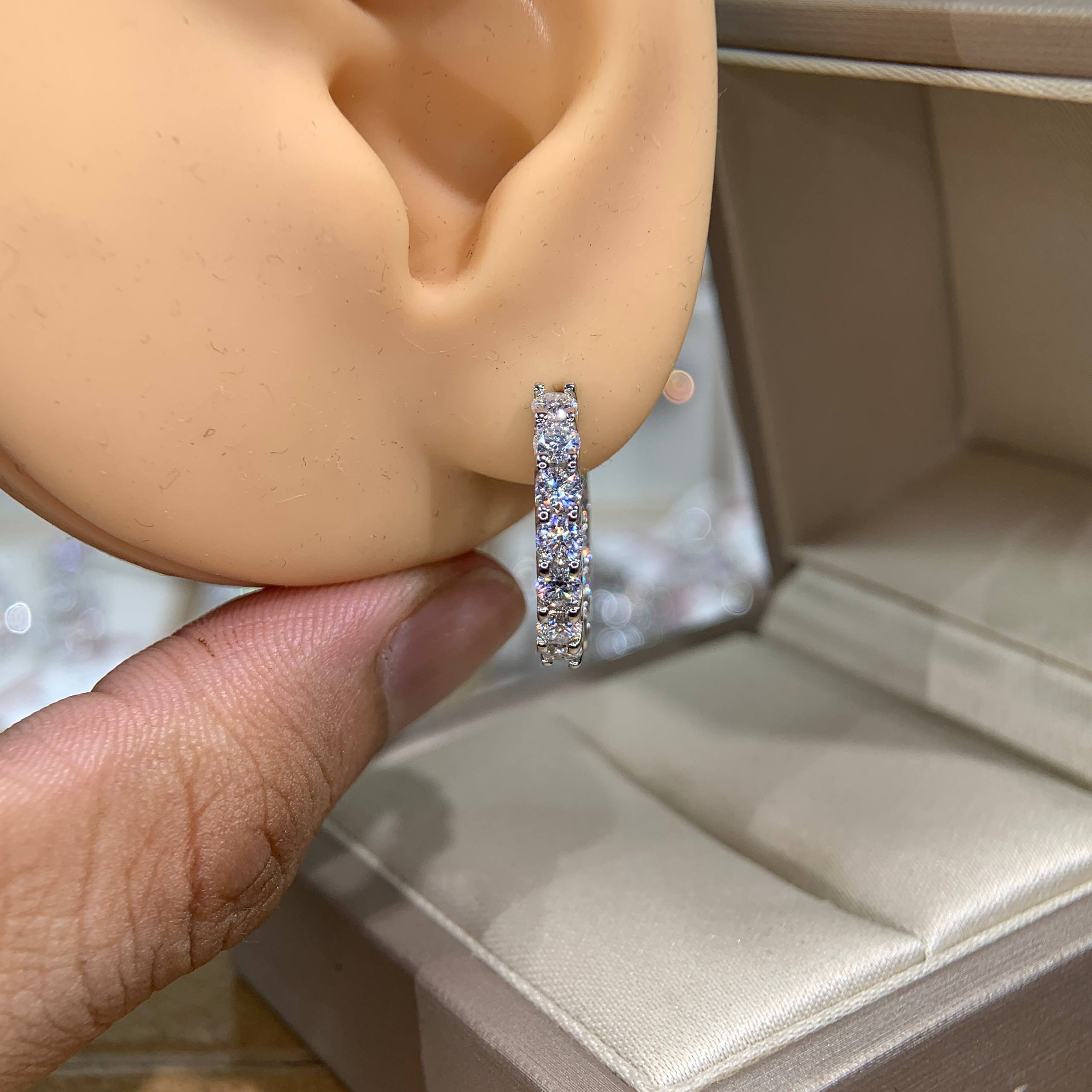Bông tai kim cương Moissanite GRA (Y33) - Ảnh 6