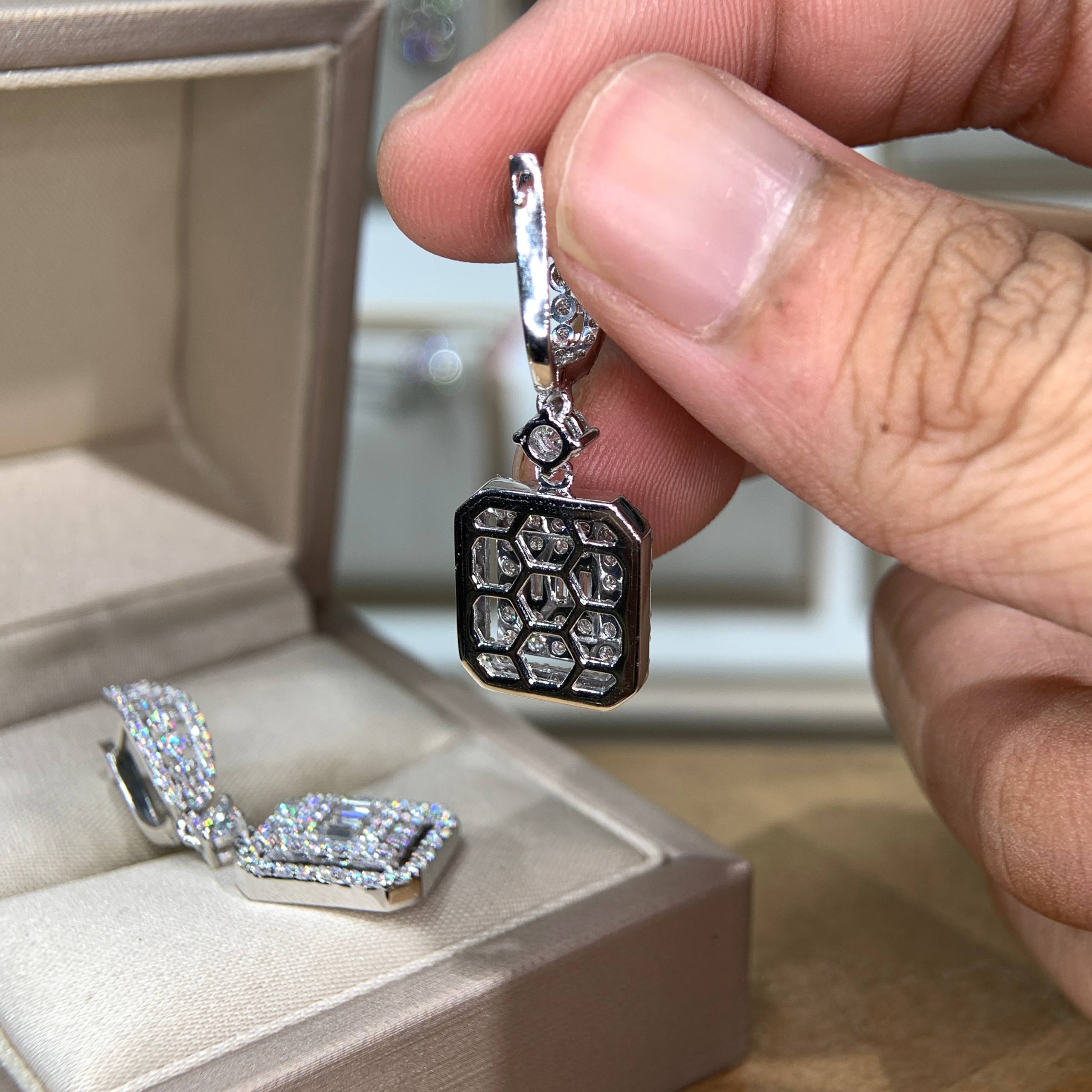 Bông tai kim cương Moissanite GRA (A920) - Ảnh 6