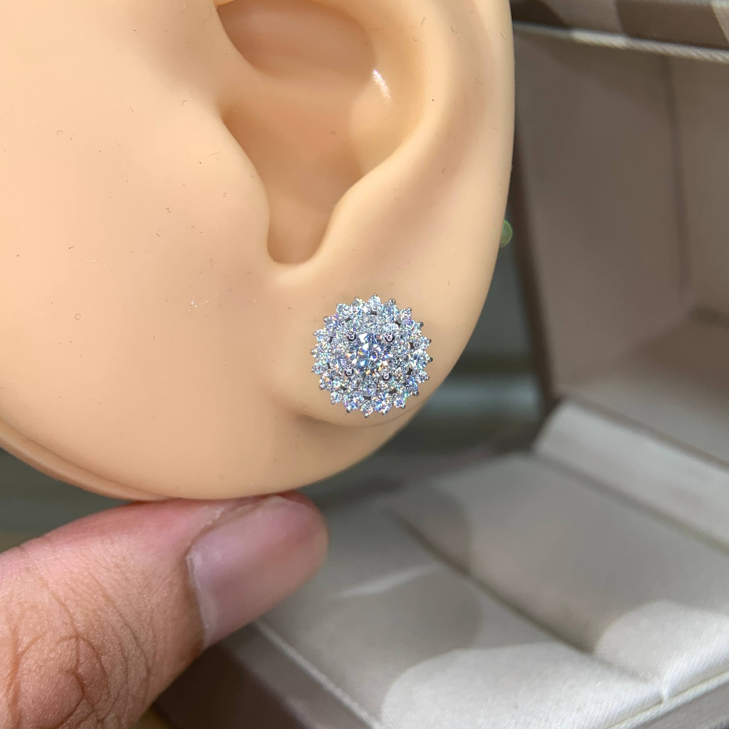 Bông tai kim cương Moissanite GRA (A183) - Ảnh 7