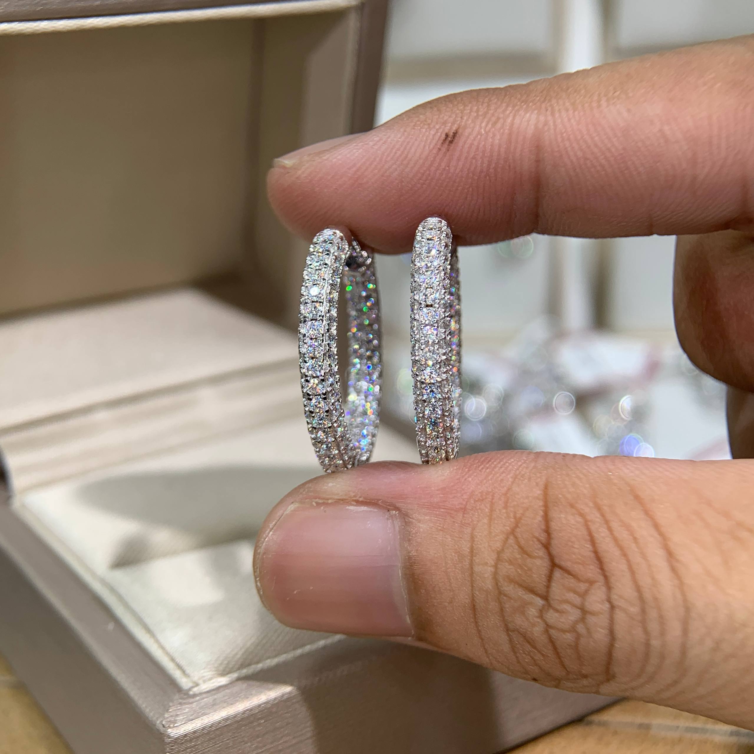 Bông tai kim cương Moissanite GRA (A738) - Ảnh 2