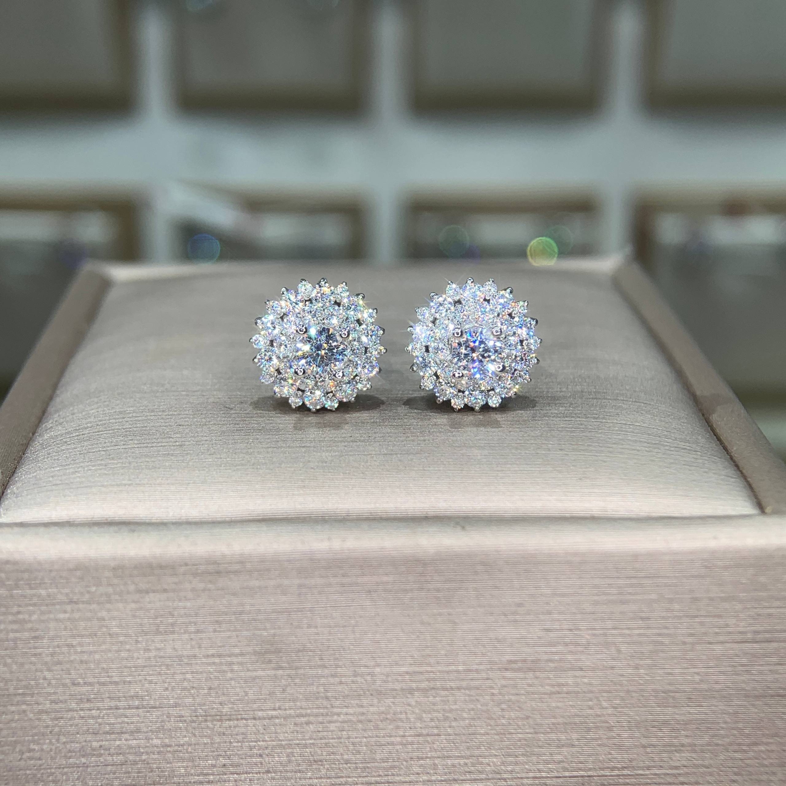 Bông tai kim cương Moissanite GRA (A183)