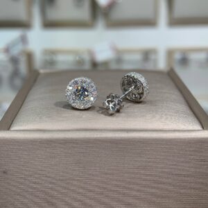 Bông tai kim cương Moissanite GRA (A143)