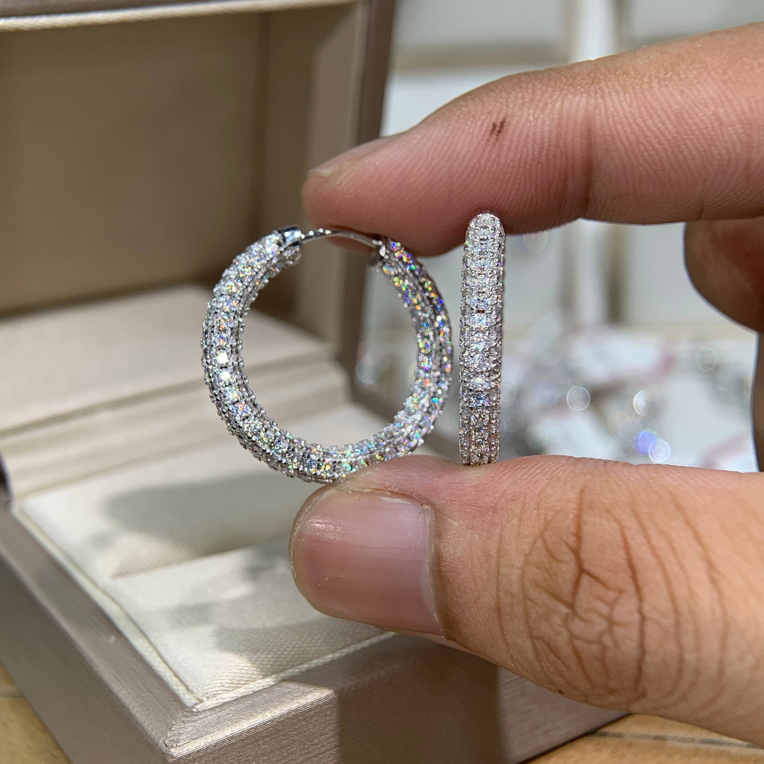 Bông tai kim cương Moissanite GRA (A738) - Ảnh 6