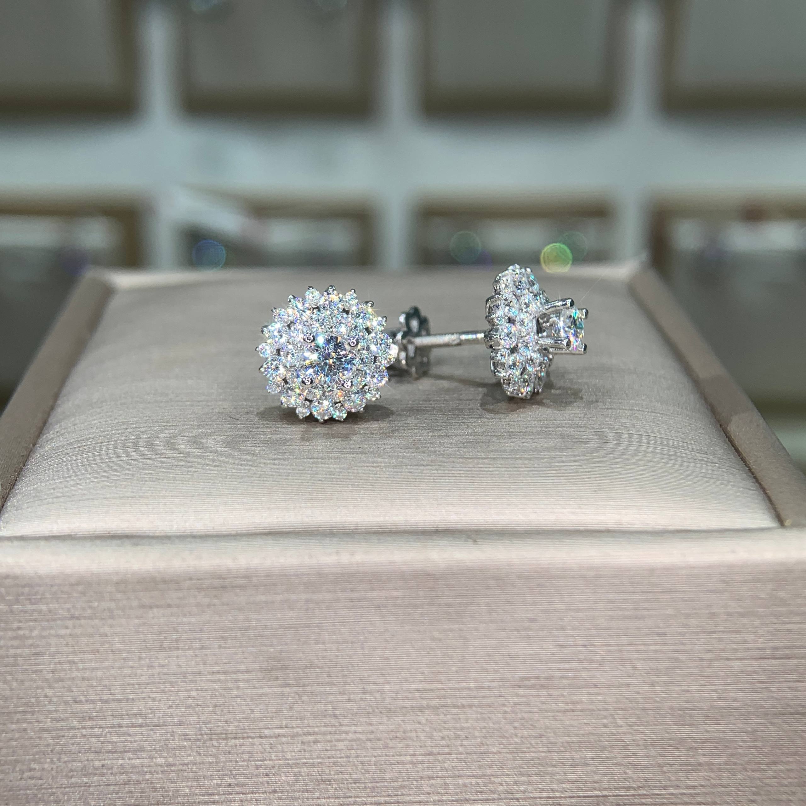 Bông tai kim cương Moissanite GRA (A183) - Ảnh 3