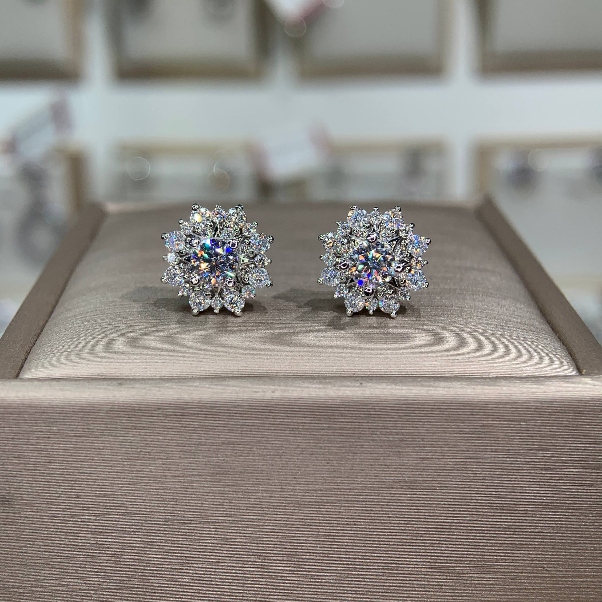 Bông tai kim cương Moissanite GRA (A201) - Ảnh 4