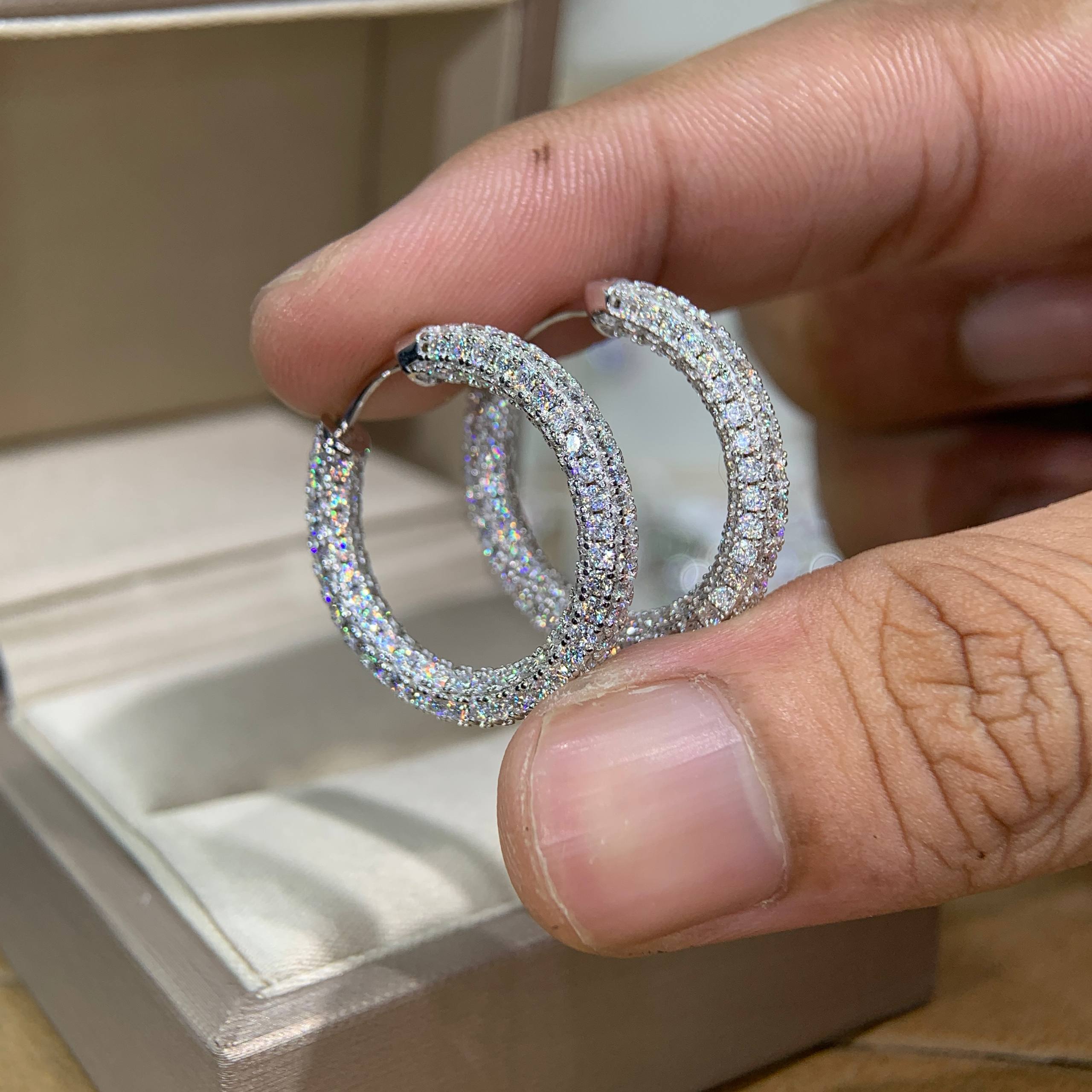 Bông tai kim cương Moissanite GRA (A738) - Ảnh 5