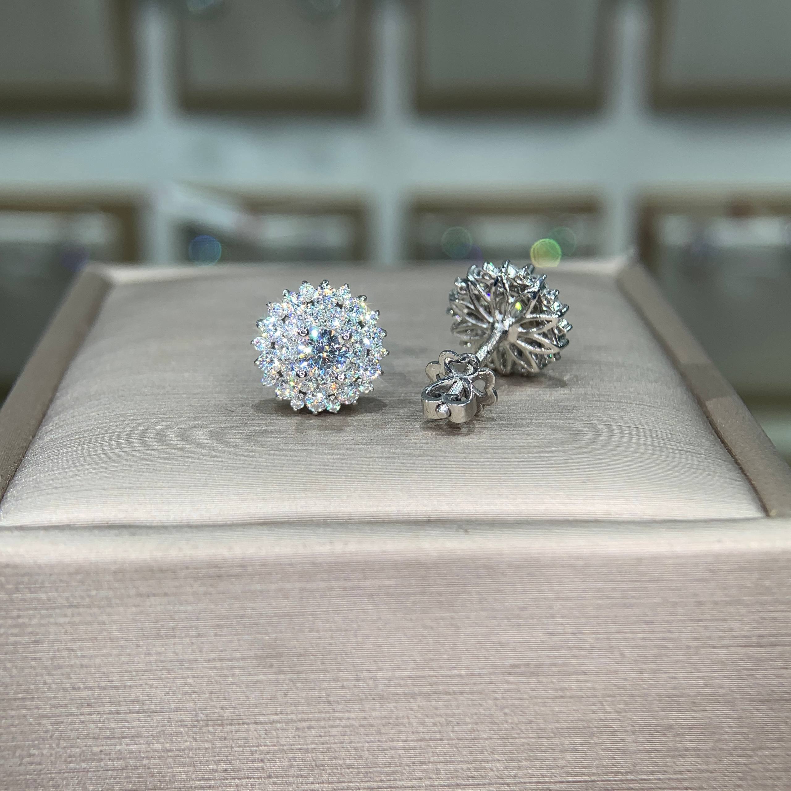 Bông tai kim cương Moissanite GRA (A183) - Ảnh 2