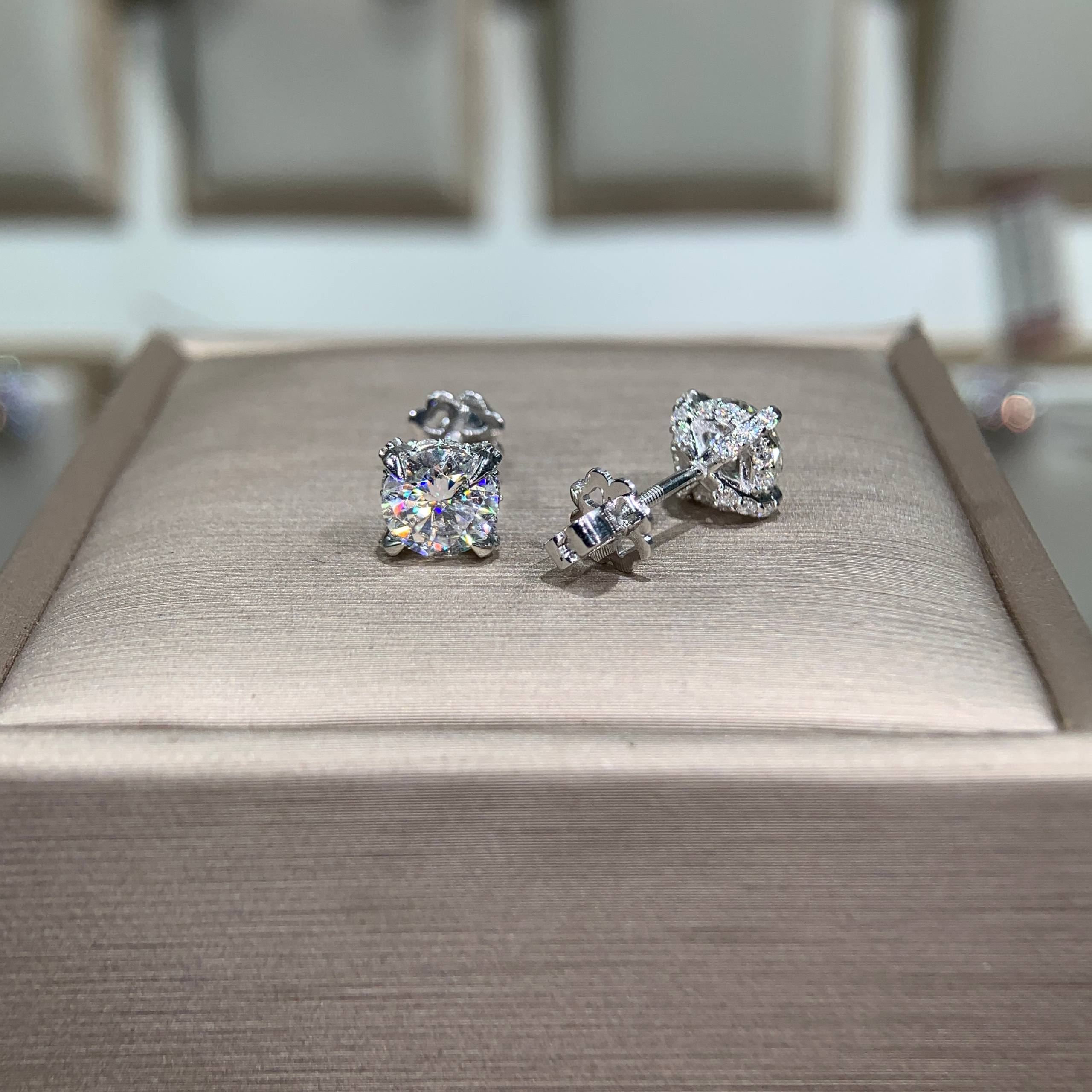 Bông tai kim cương Moissanite GRA (Z25) - Ảnh 4