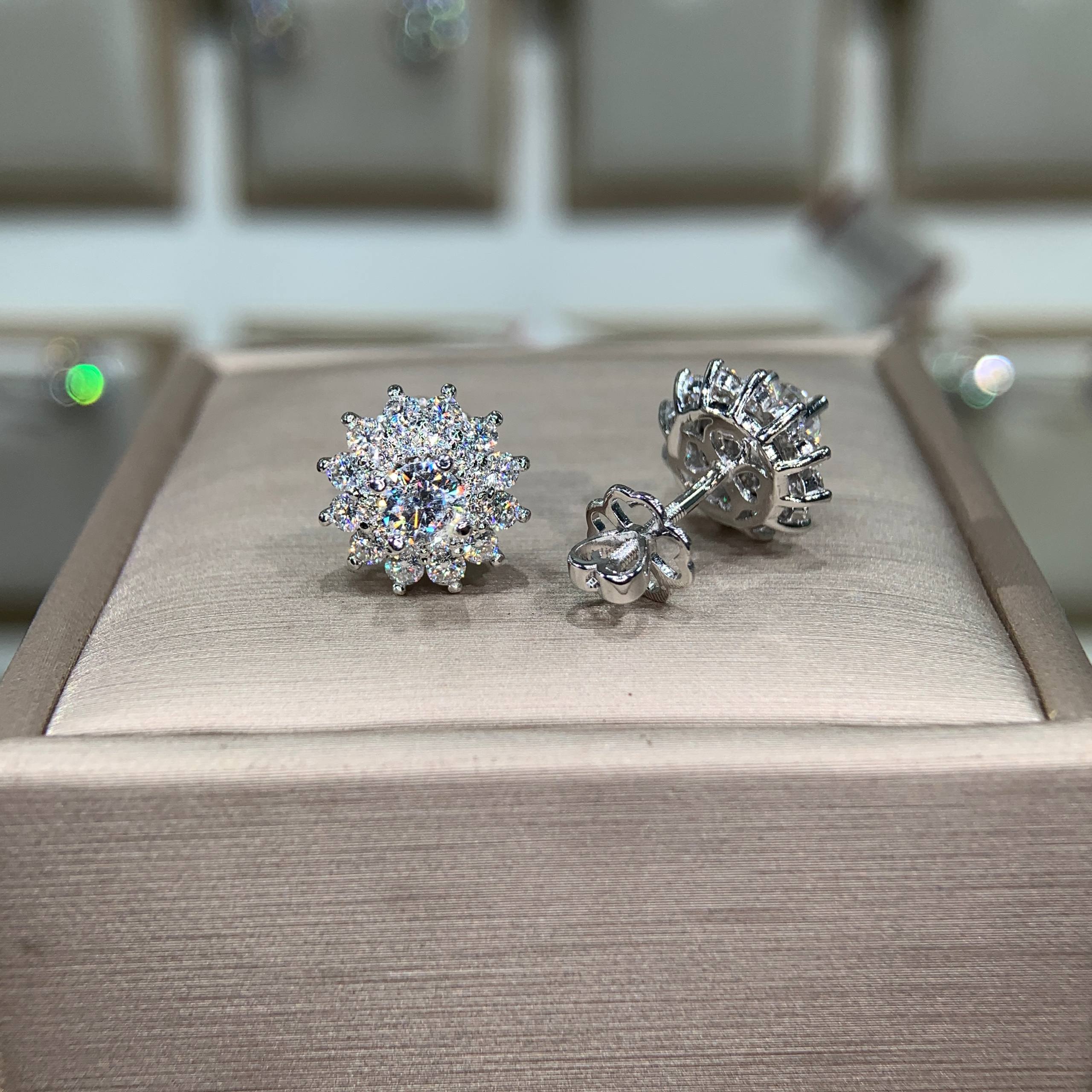 Bông tai kim cương Moissanite GRA (A218) - Ảnh 5