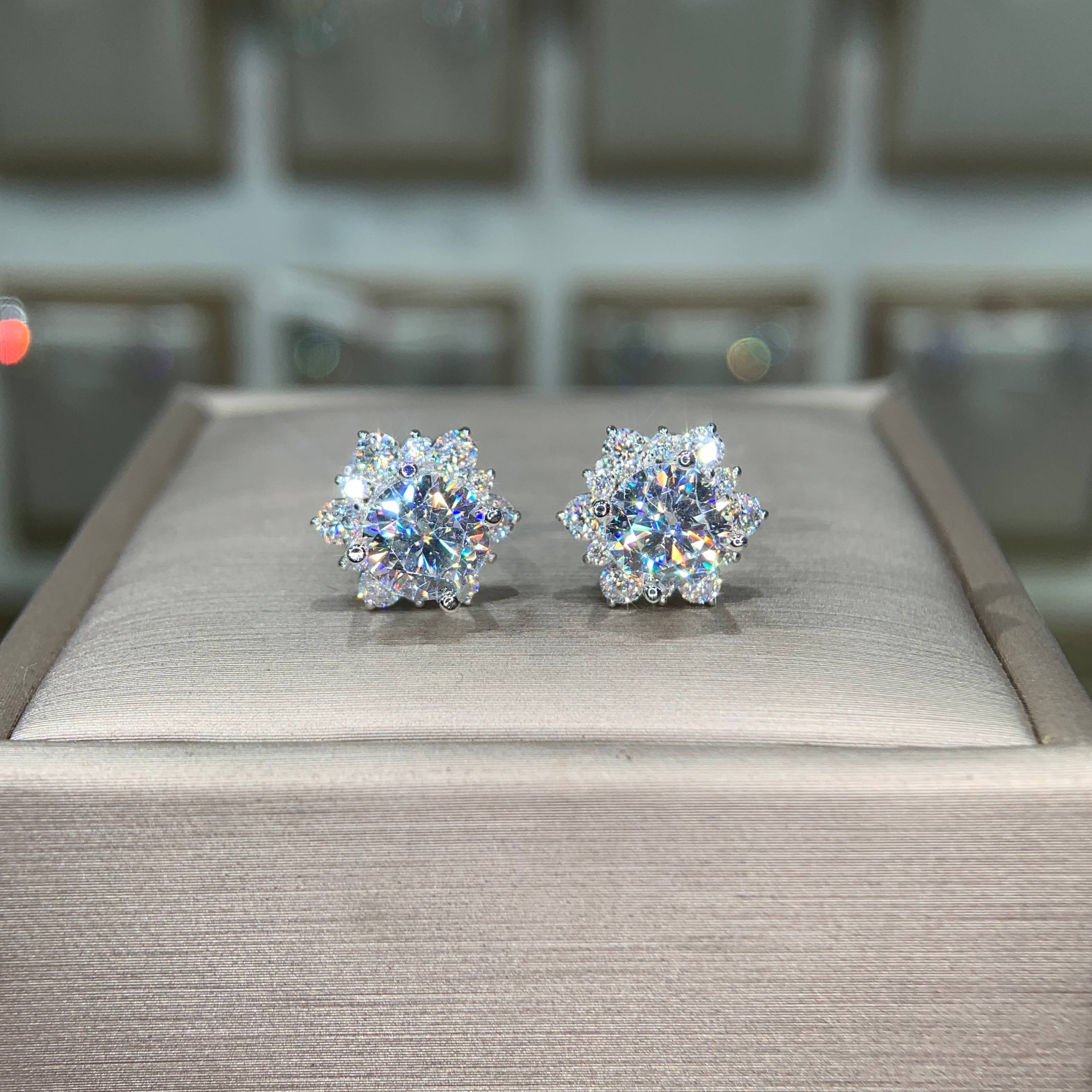 Bông tai kim cương Moissanite GRA (A130) - Ảnh 3