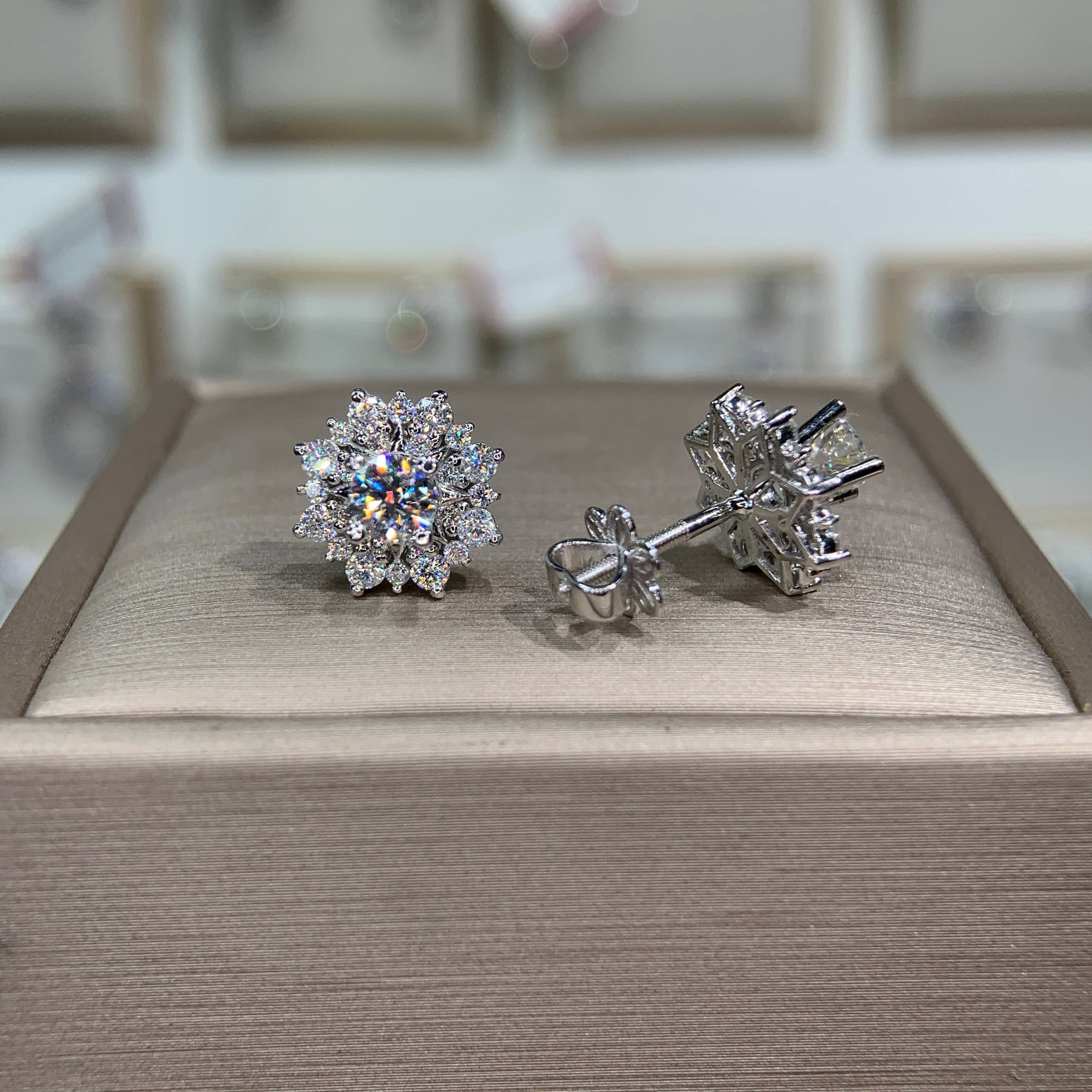 Bông tai kim cương Moissanite GRA (A201) - Ảnh 2