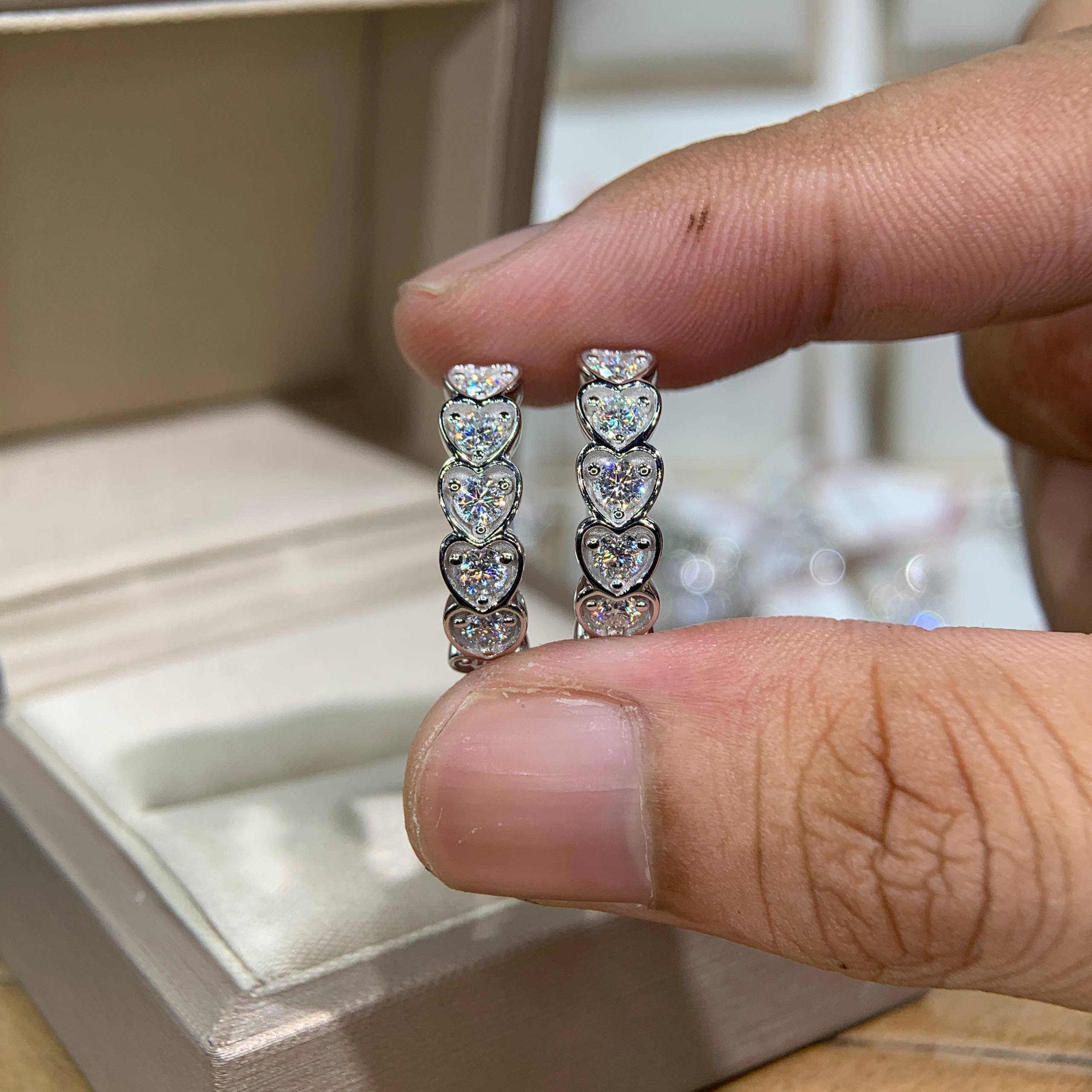 Bông tai kim cương Moissanite GRA (A174) - Ảnh 2