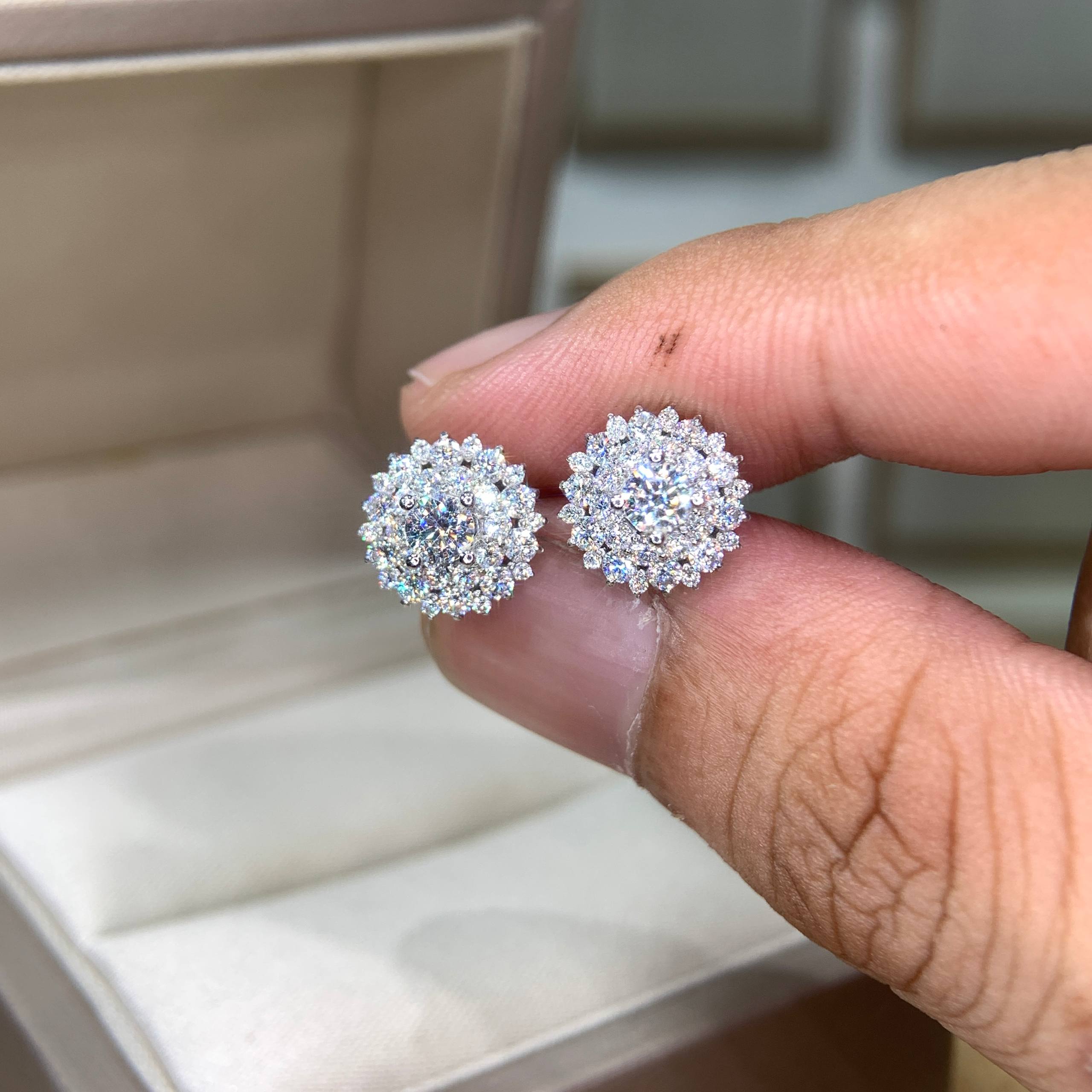 Bông tai kim cương Moissanite GRA (A183) - Ảnh 6