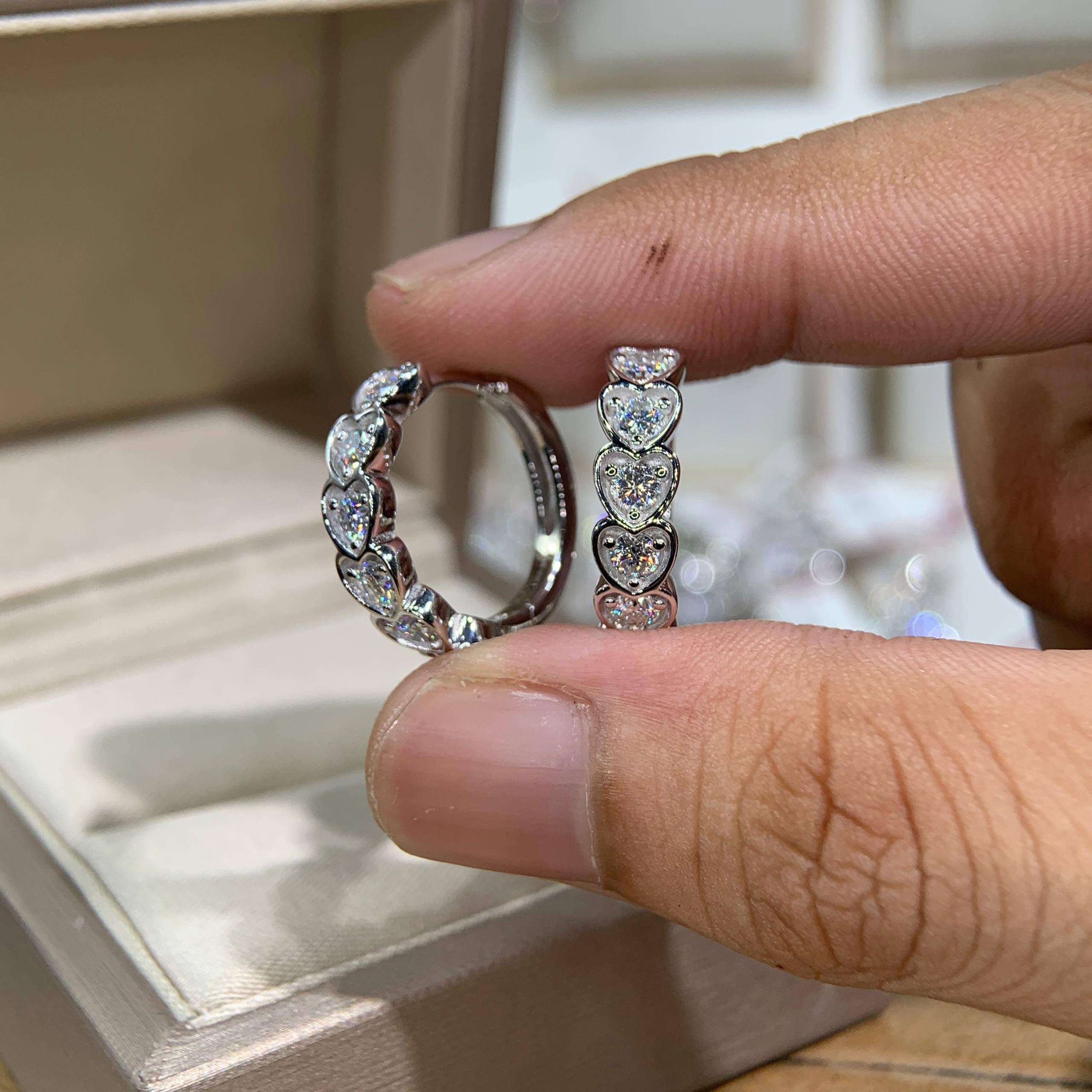 Bông tai kim cương Moissanite GRA (A174)