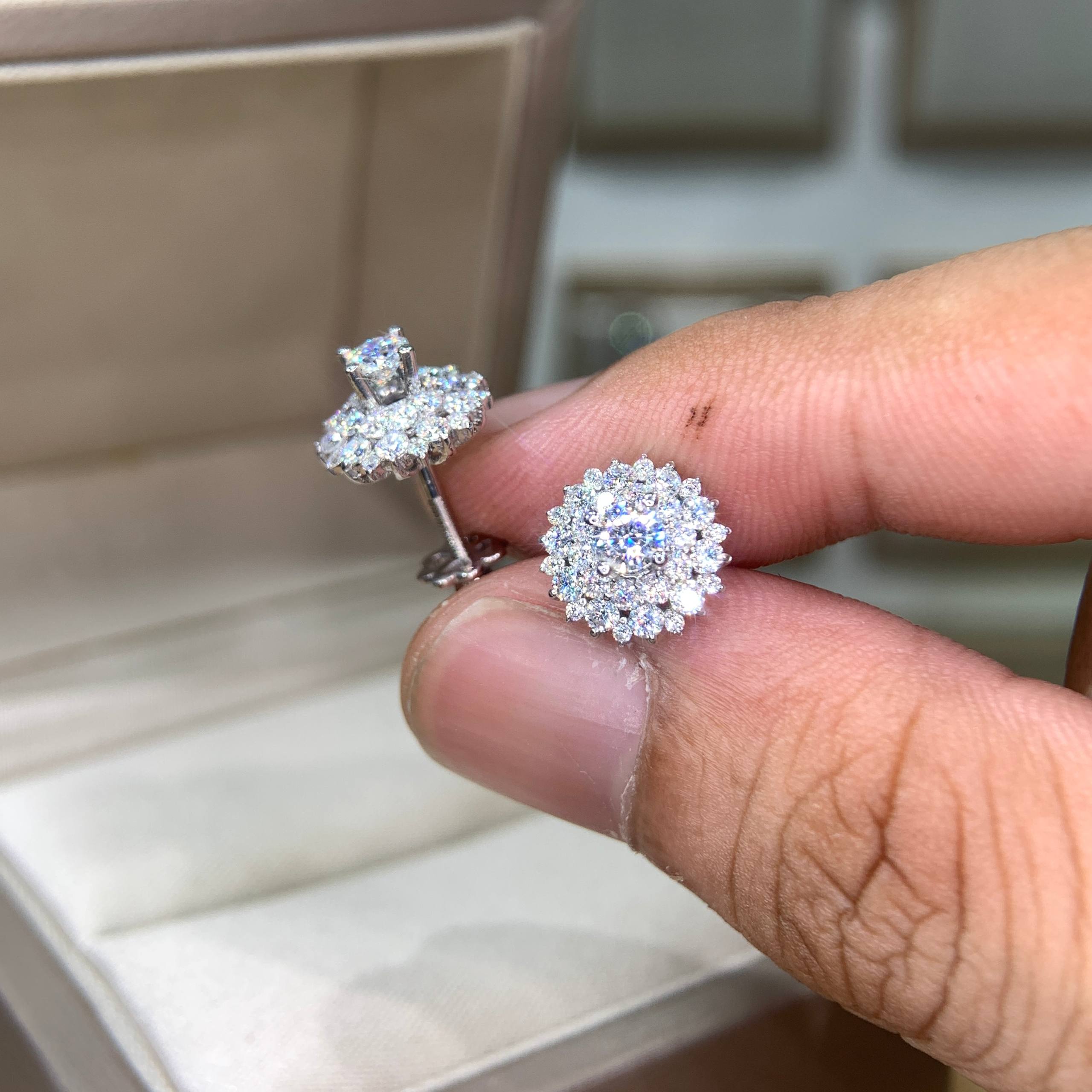 Bông tai kim cương Moissanite GRA (A183) - Ảnh 5