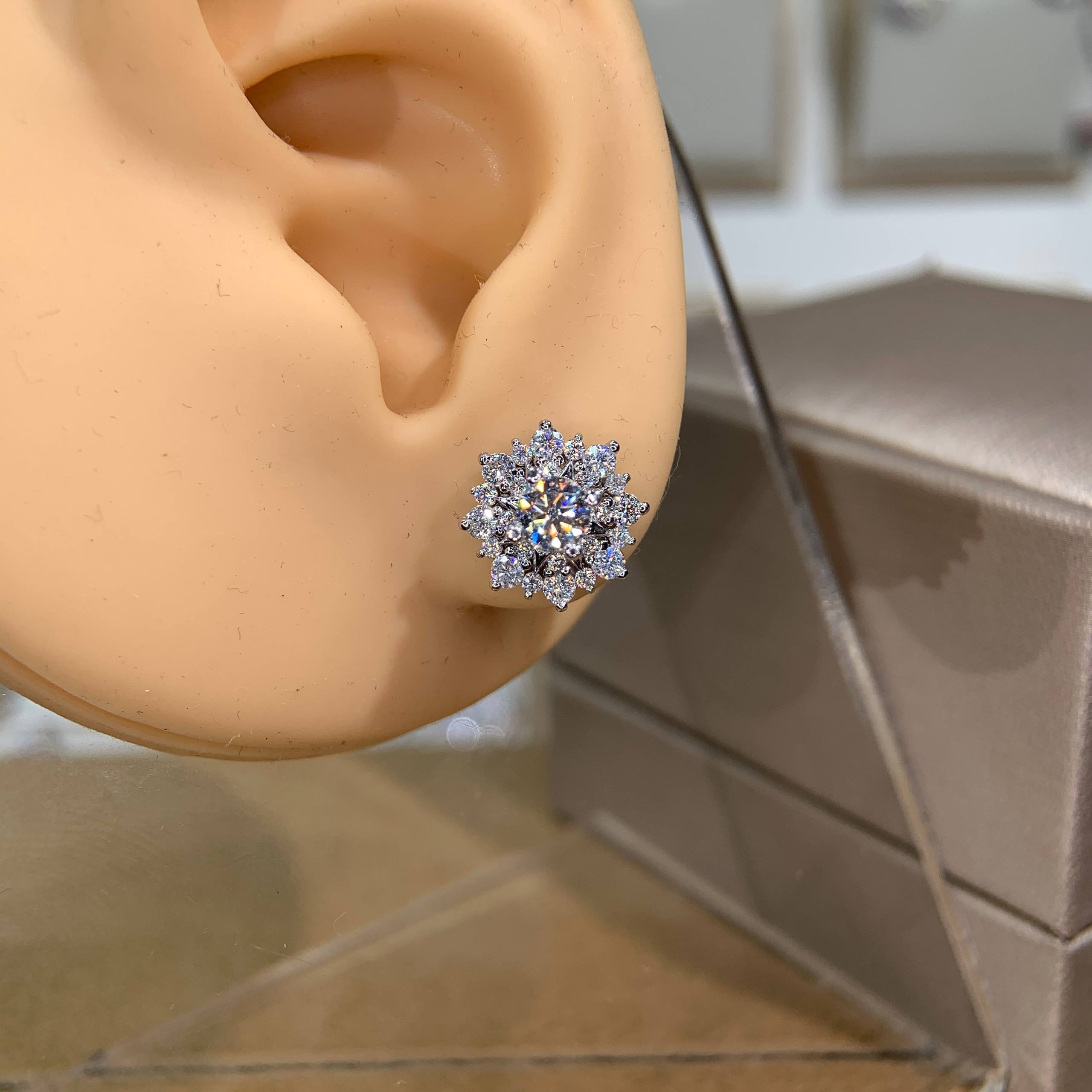 Bông tai kim cương Moissanite GRA (A201) - Ảnh 5