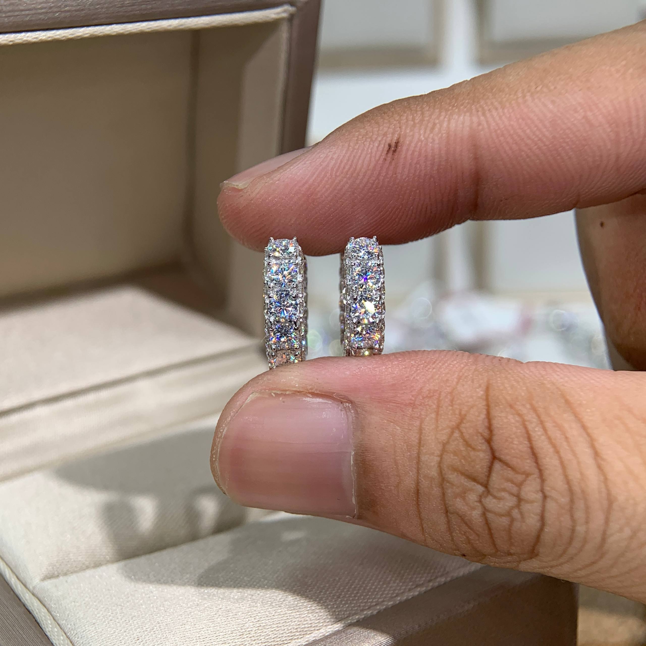 Bông tai kim cương Moissanite GRA (A511) - Ảnh 7