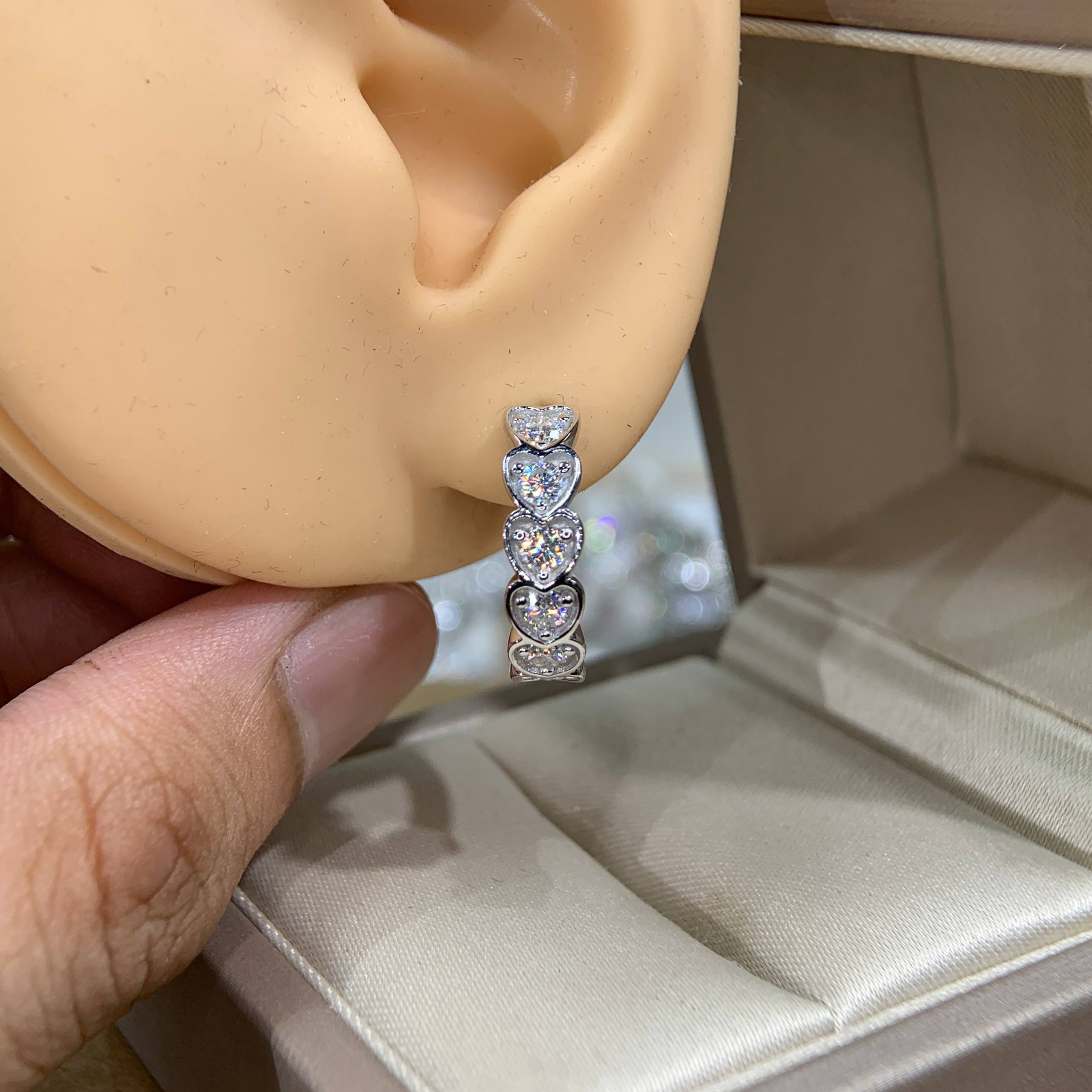 Bông tai kim cương Moissanite GRA (A174) - Ảnh 4