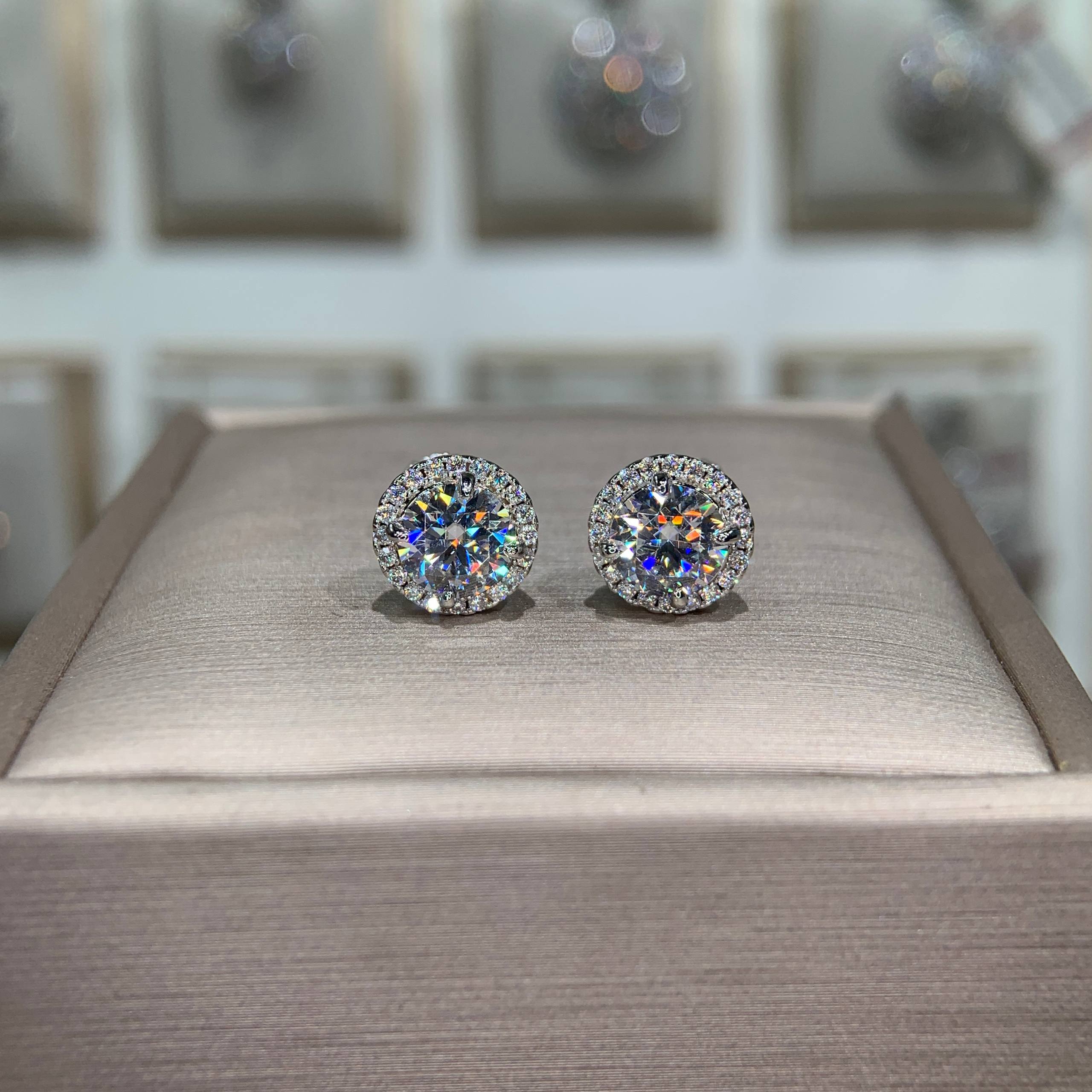 Bông tai kim cương Moissanite GRA (Y28) - Ảnh 5