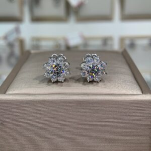 Bông tai kim cương Moissanite GRA (A298)