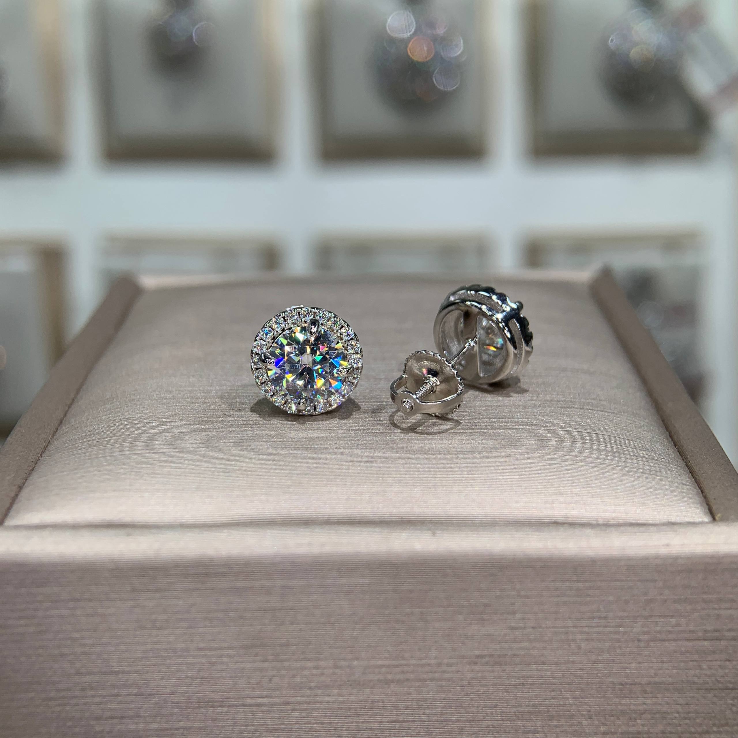 Bông tai kim cương Moissanite GRA (Y28) - Ảnh 3