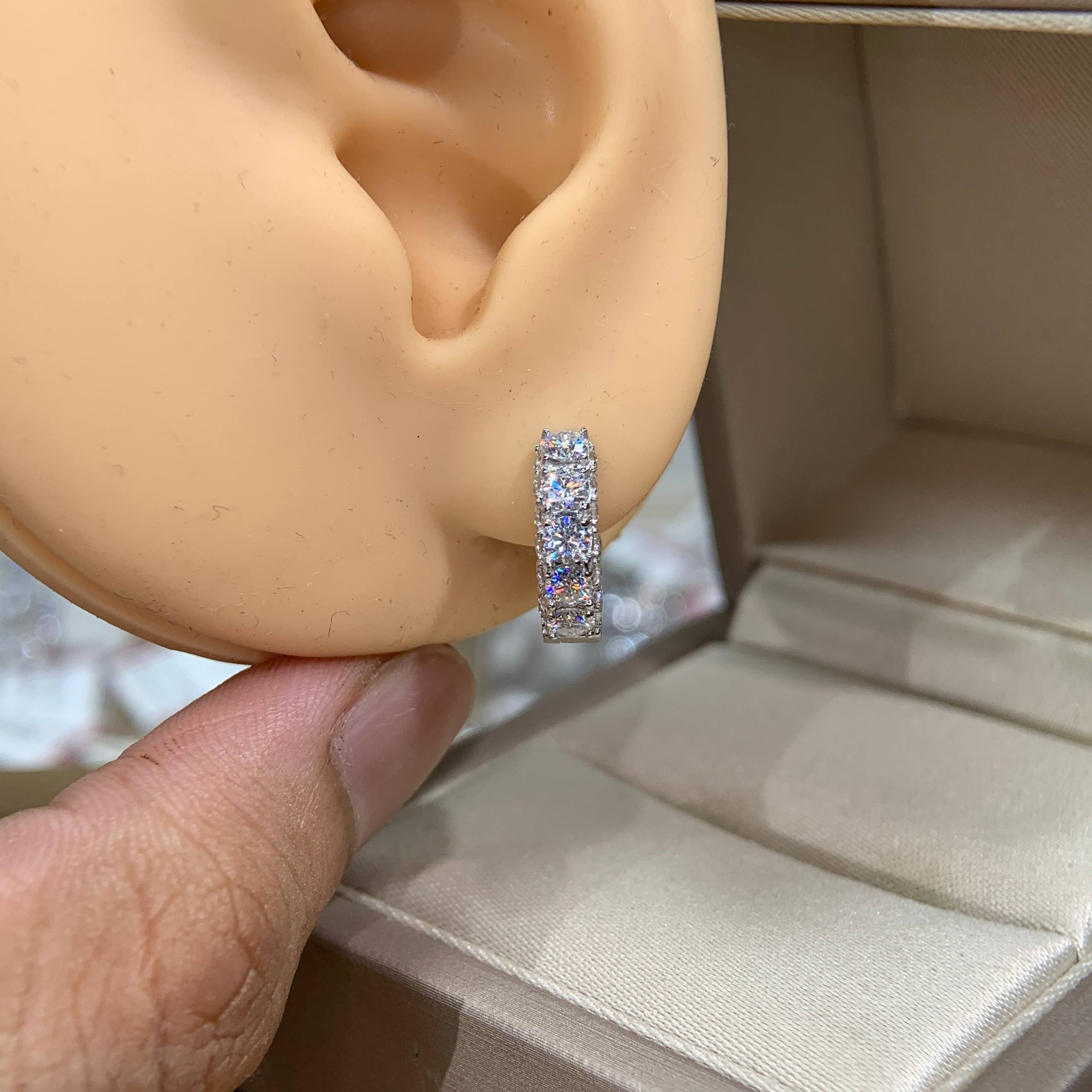 Bông tai kim cương Moissanite GRA (A511) - Ảnh 4