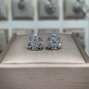 Bông tai kim cương Moissanite GRA (A186)