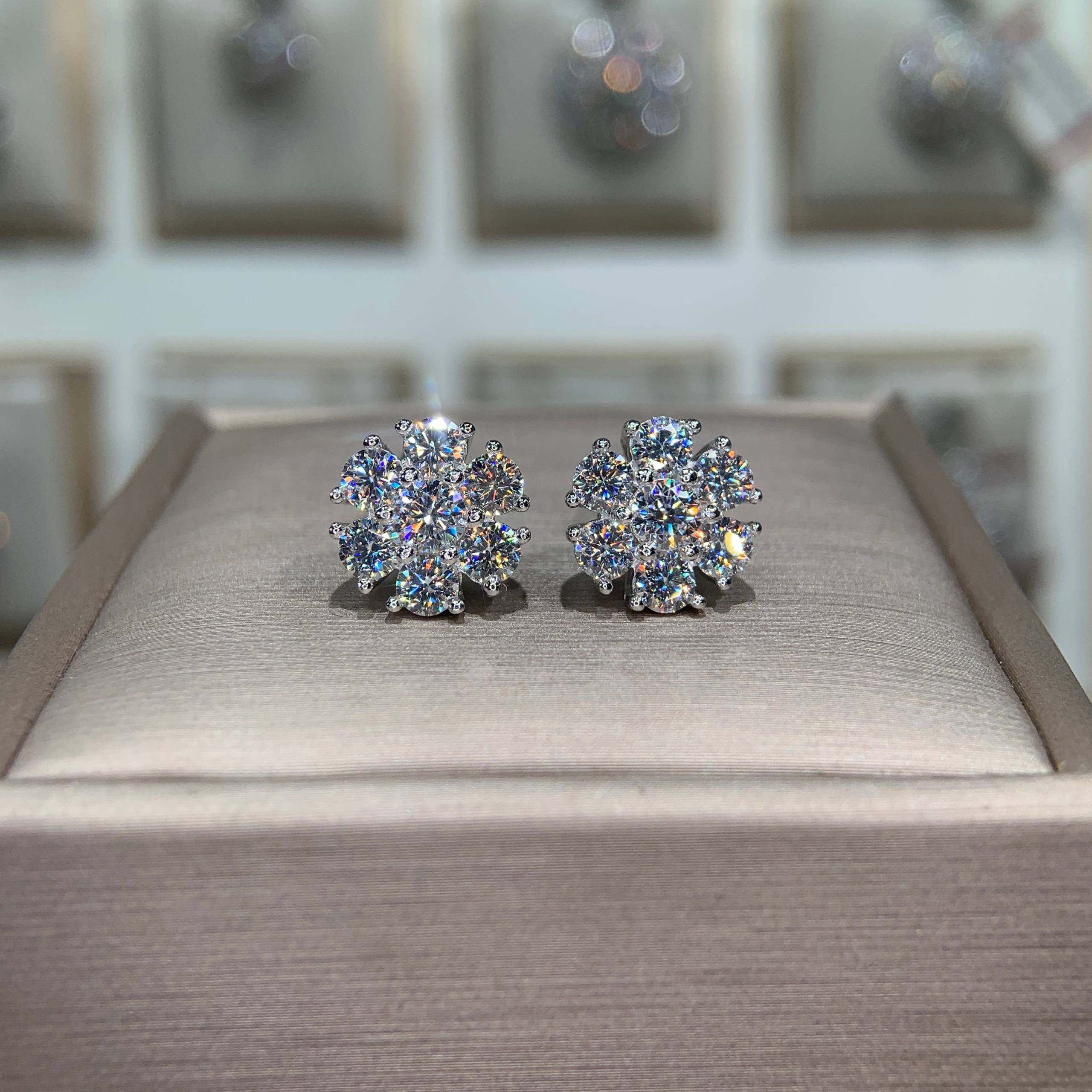 Bông tai kim cương Moissanite GRA (A186)