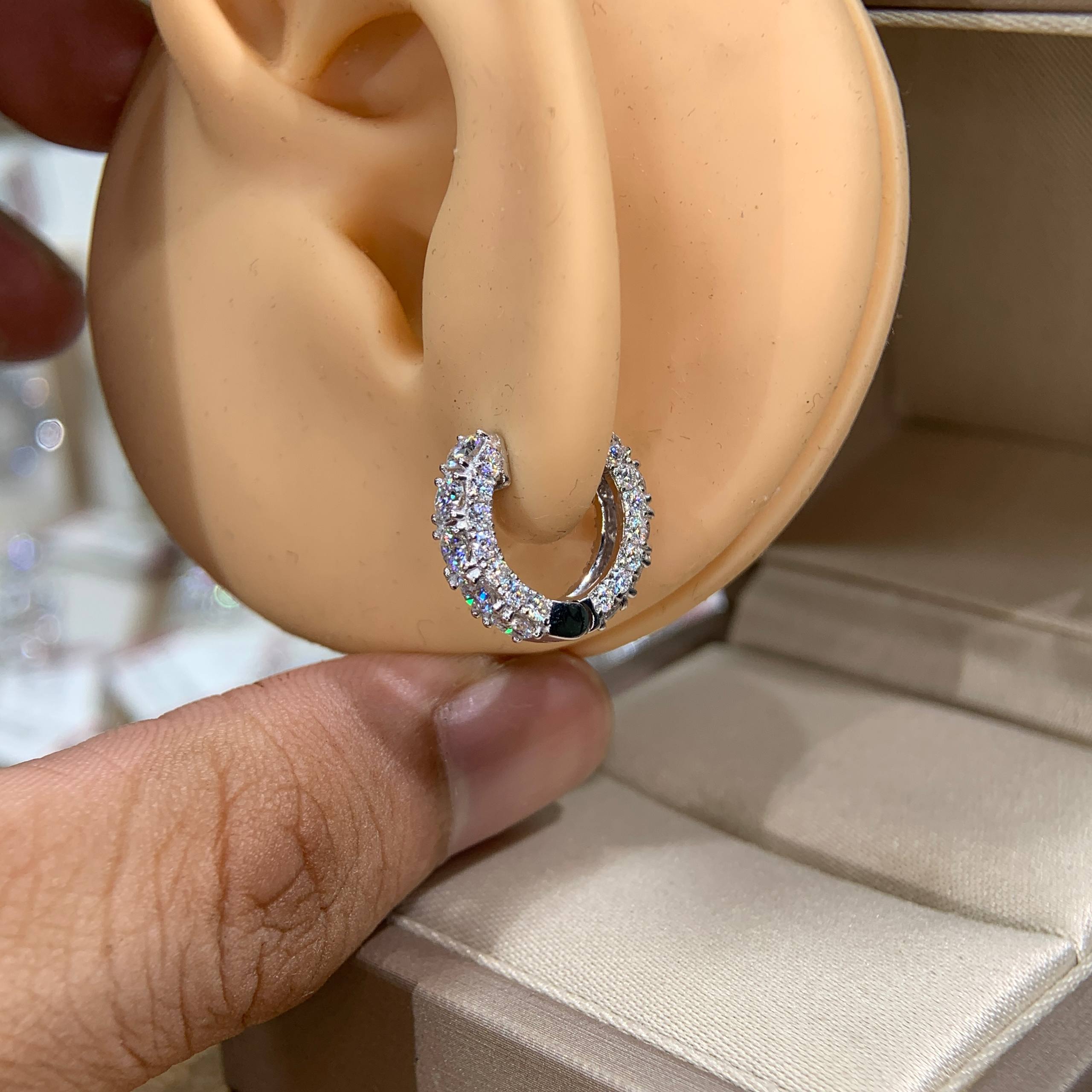 Bông tai kim cương Moissanite GRA (A511) - Ảnh 2