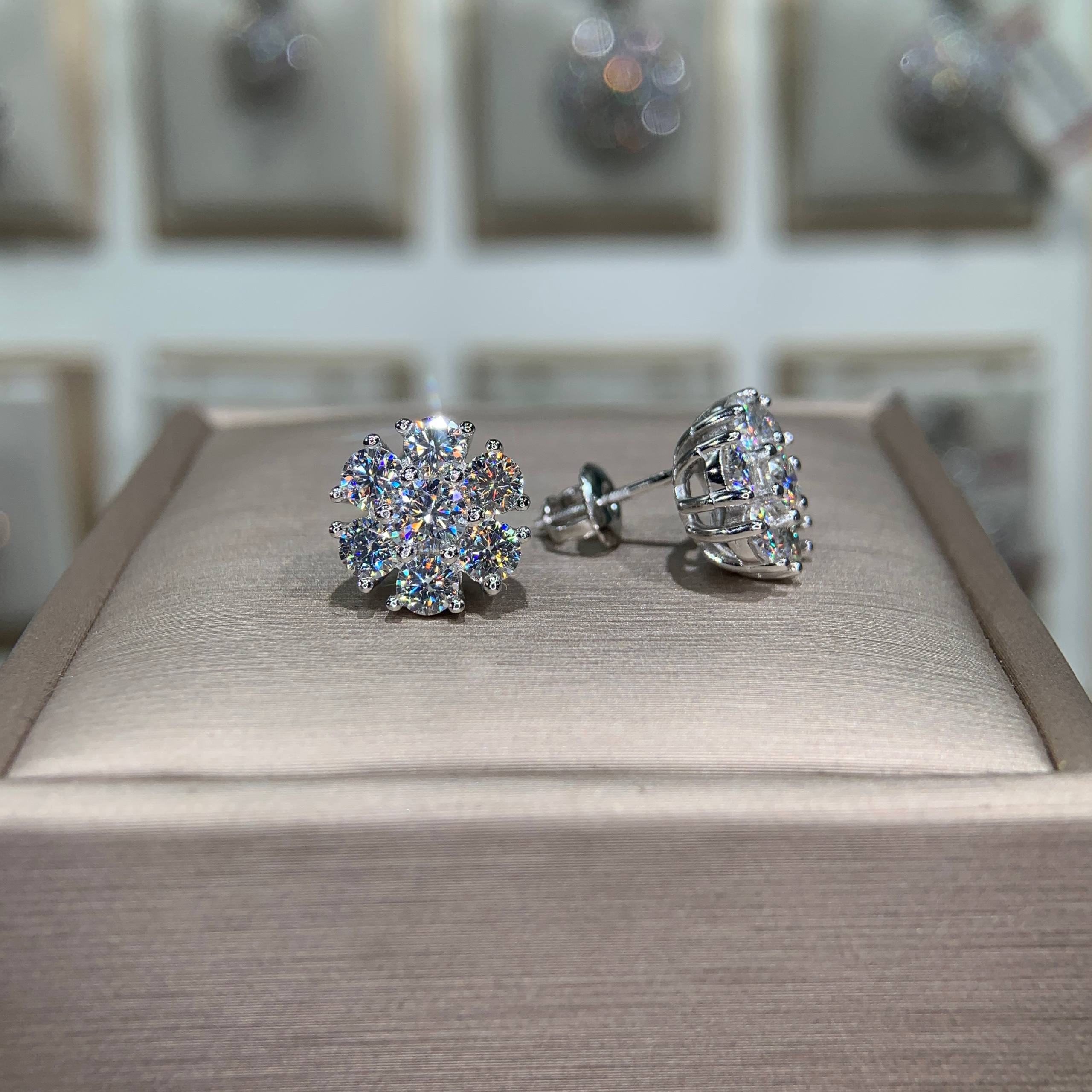 Bông tai kim cương Moissanite GRA (A186) - Ảnh 3