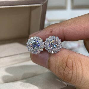 Bông tai kim cương Moissanite GRA (A276)