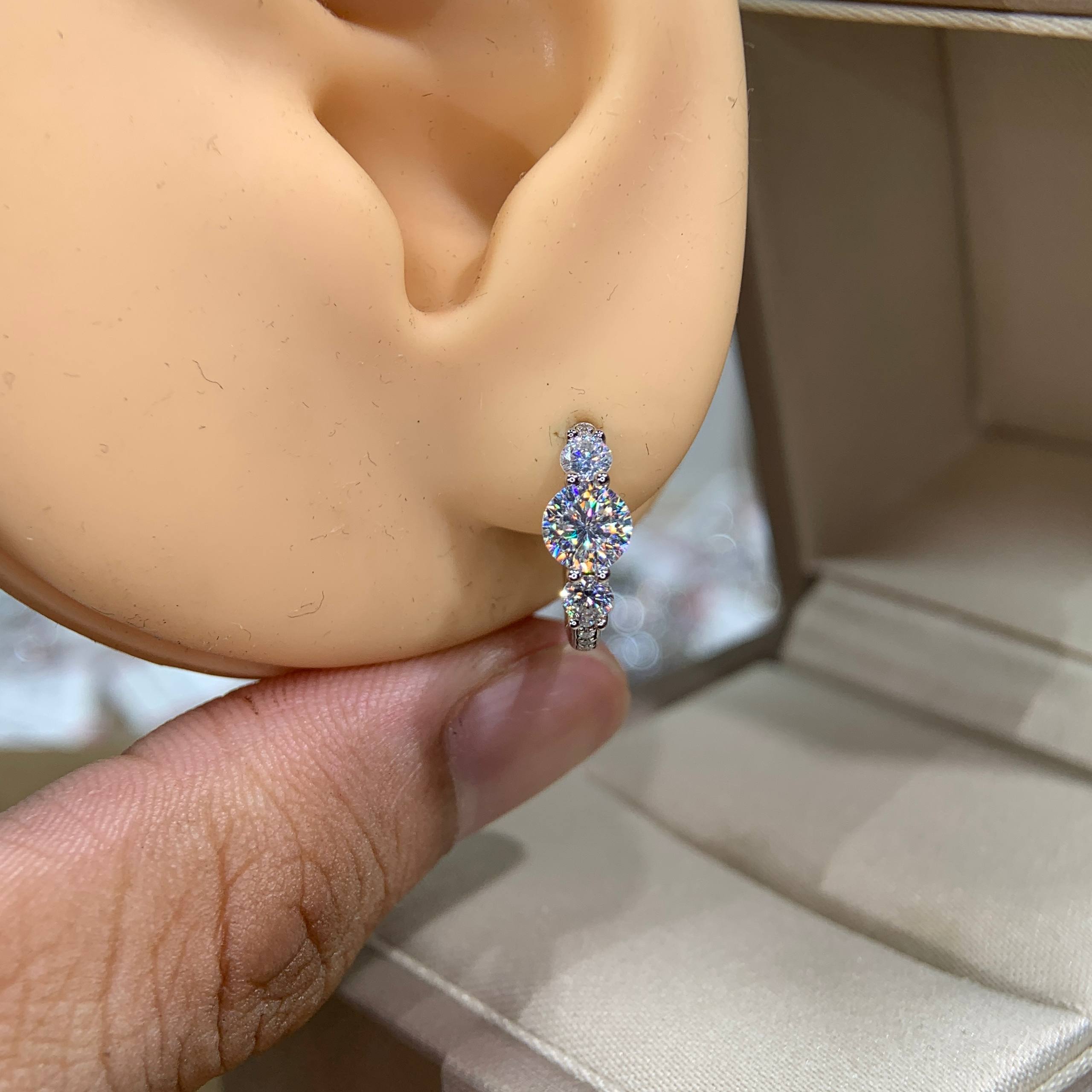 Bông tai kim cương Moissanite GRA (Y41) - Ảnh 4
